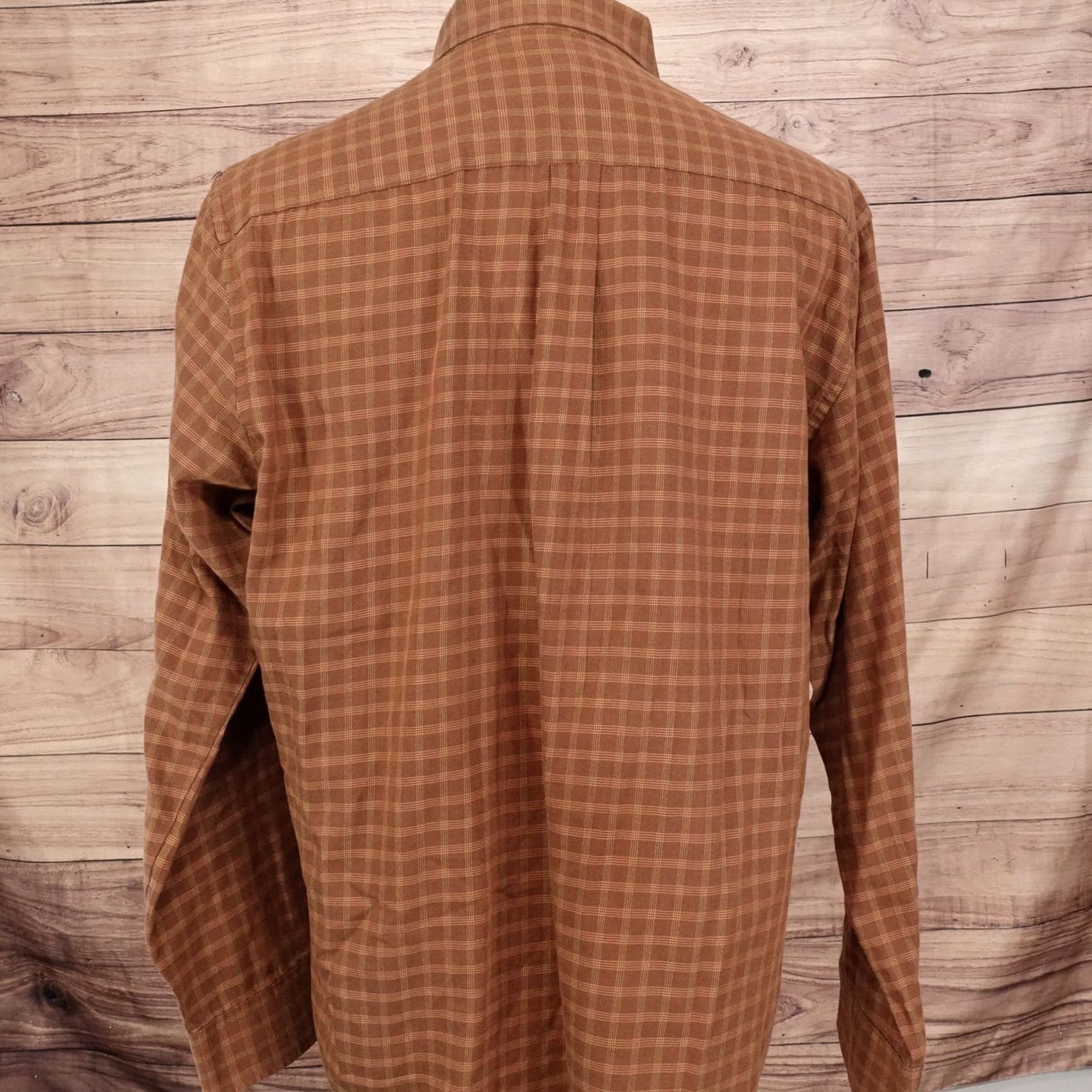 Van Heusen VAN HEUSEN BROWN CHECK LONG SLEEVE BUTTON DOWN SHIRT MENS SIZE L Size US L / EU 52-54 / 3 - 4 Thumbnail