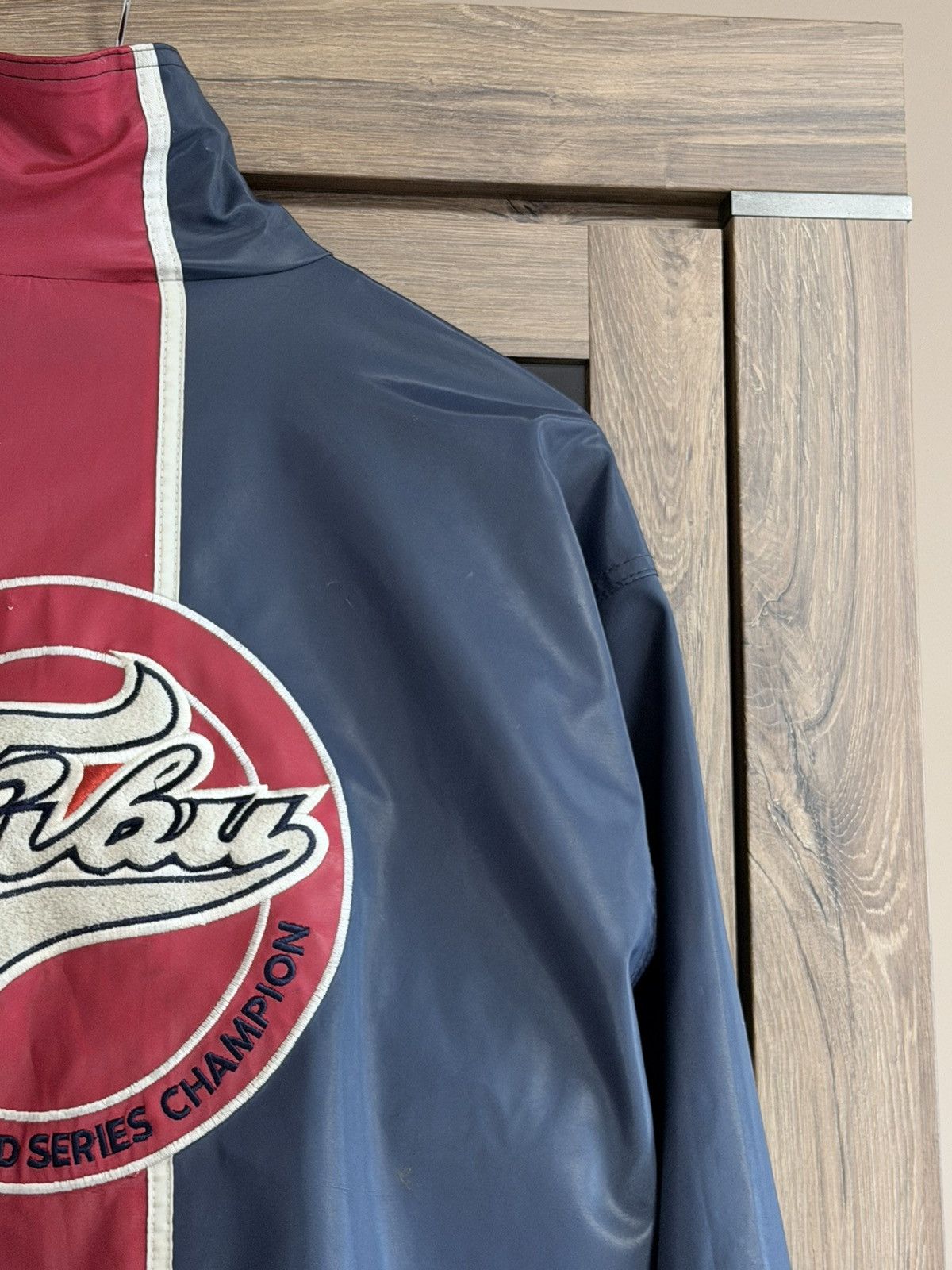 Fubu Vintage Fubu Varsity Waterproof Jacket Navy Red Distressed Size US M / EU 48-50 / 2 - 2 Thumbnail