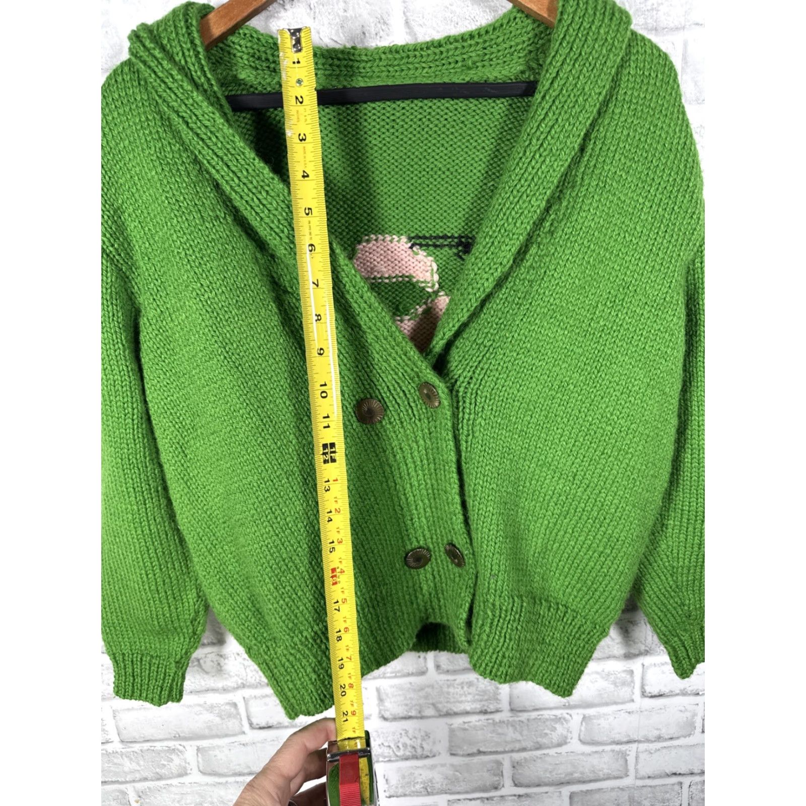 Vintage VINTAGE HAND MADE Green Acrylic/Wool Cardigan Sweater Shawl Neck Womens S Size S / US 4 / IT 40 - 7 Thumbnail