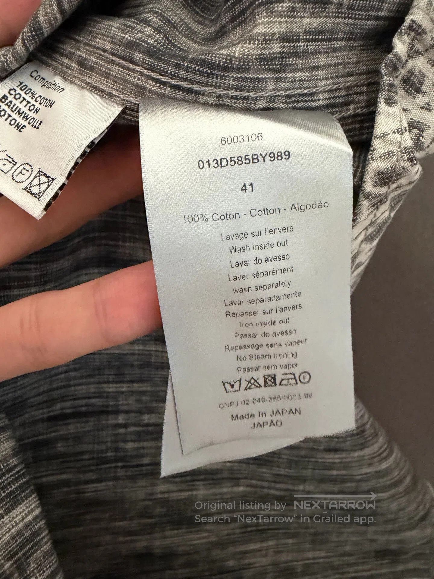 Dior Dior Full Logo Gray White Long-Sleeve Shirt. Size US M / EU 48-50 / 2 - 4 Thumbnail