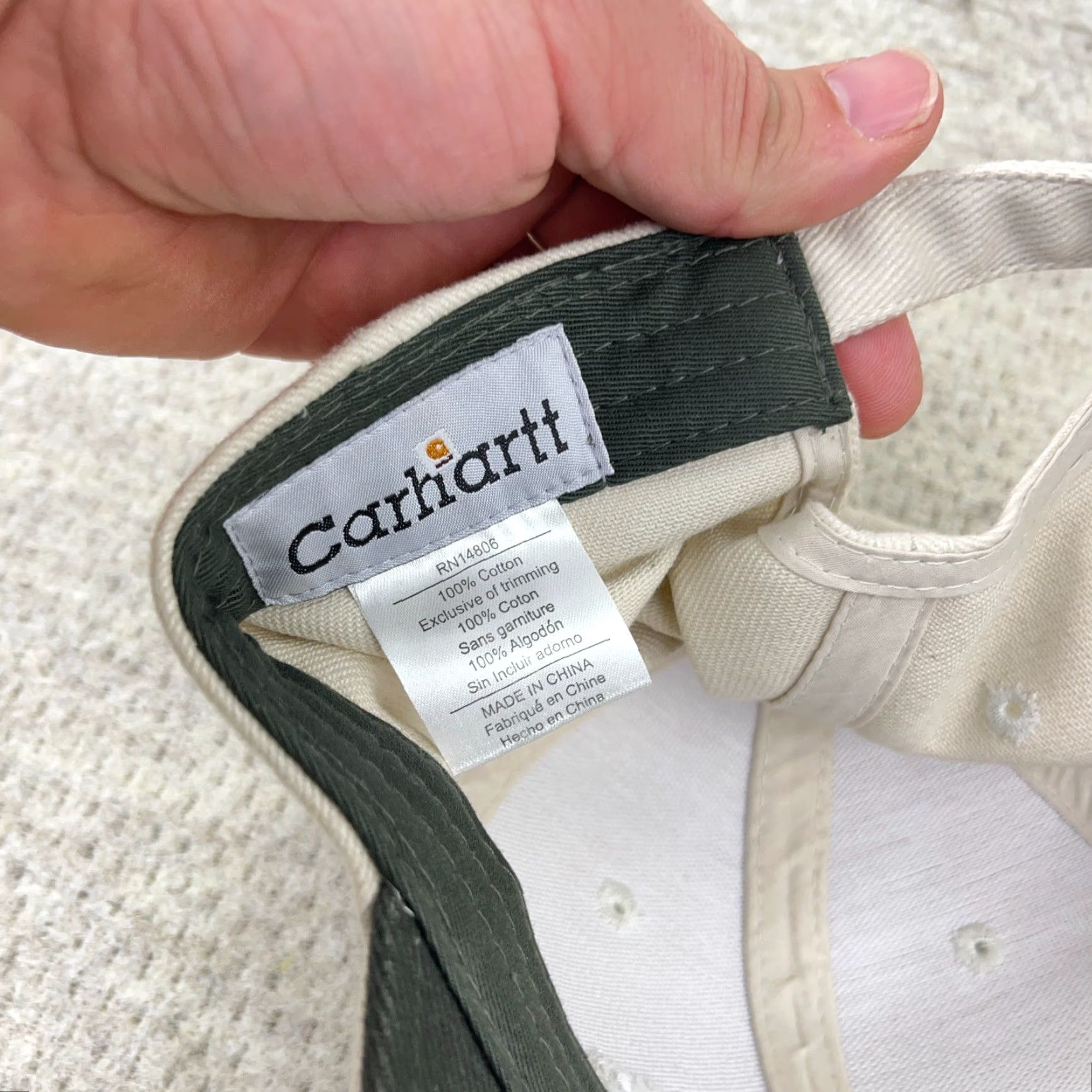 Carhartt VINTAGE Carhartt Baseball Cap Beige Adjustable Embroidered Logo 90s Men Size ONE SIZE - 3 Thumbnail