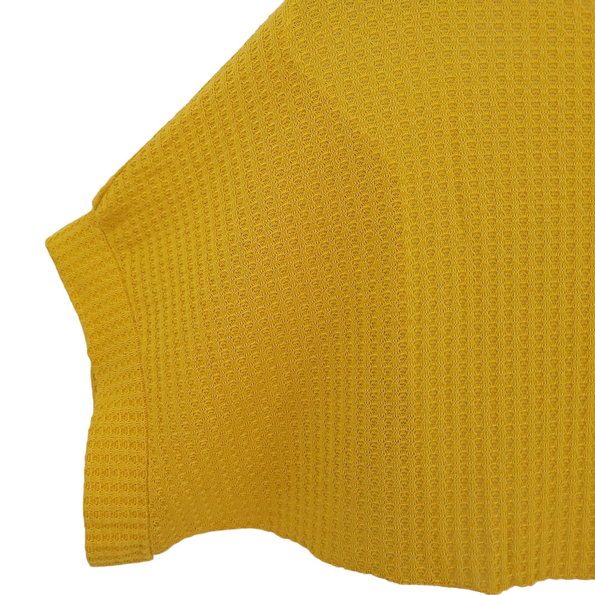 Other Umgee Waffle Knit Top Short Sleeve Womens S Mustard White Size S / US 4 / IT 40 - 9 Thumbnail