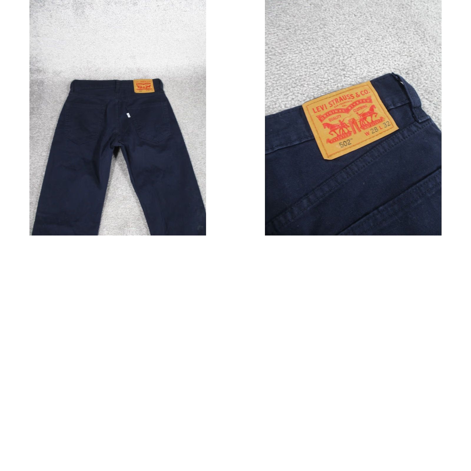Levi's Levis 502 Pants Mens 28 Navy Blue Taper Fit 28x31 | Jeans | Regular | Blue | 28x31 | Mens Size US 28 / EU 44 - 9 Thumbnail