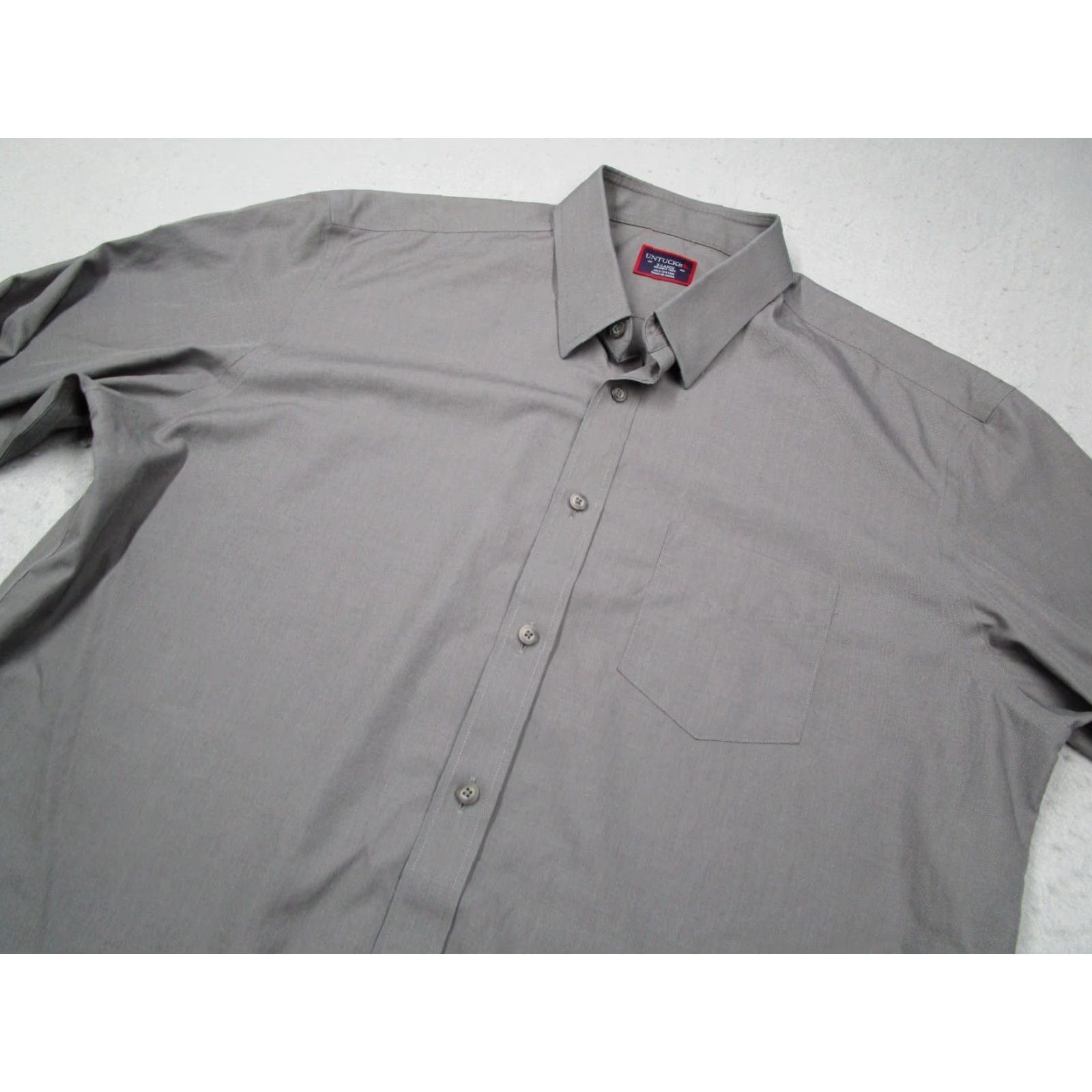 UNTUCKit UNTUCKIT Shirt Mens XL Gray Button-Up Wrinkle Free 100% Cotton Classic Everyday Mens Size US XL / EU 56 / 4 - 2 Thumbnail