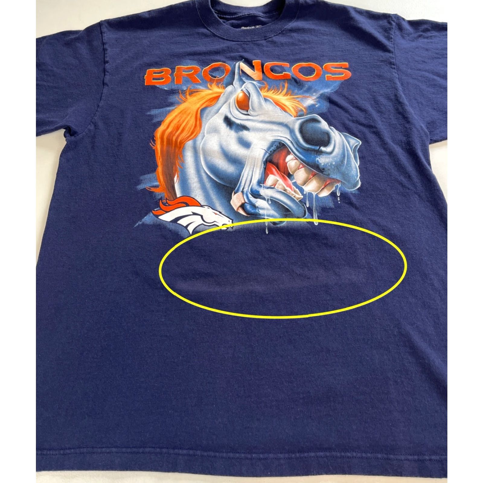 Reebok VINTAGE Reebok NFL Denver Broncos T-Shirt Mens Navy Cotton Sz L Size US L / EU 52-54 / 3 - 5 Thumbnail