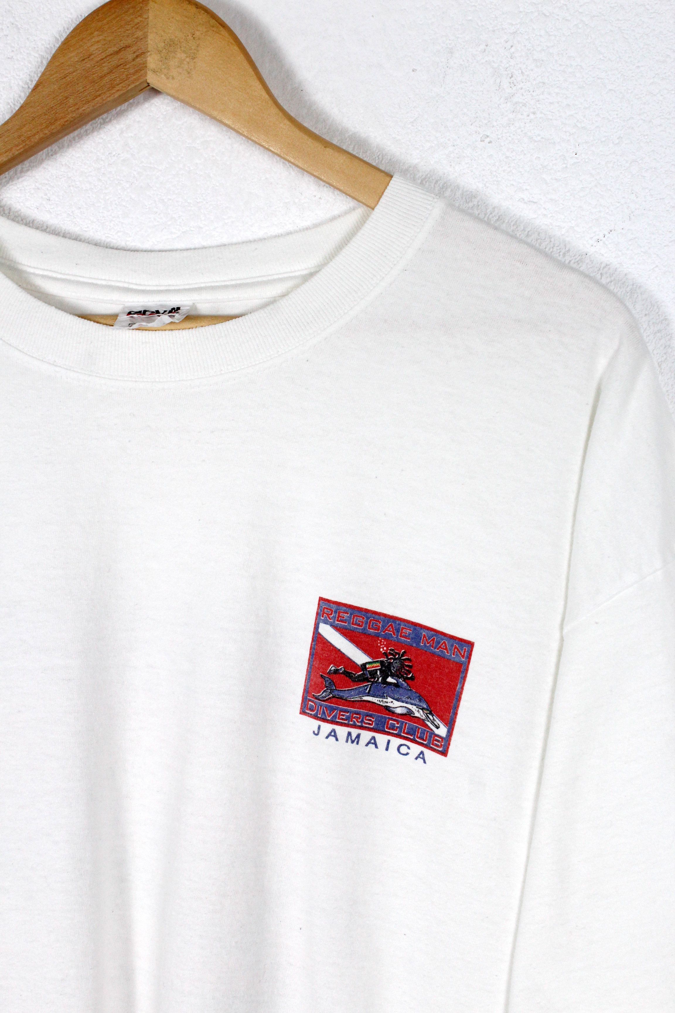 Bob Marley Reggae Man Divers Club Jamaica Graphic RAre Tee T-shirt 90s Size US XL / EU 56 / 4 - 2 Thumbnail