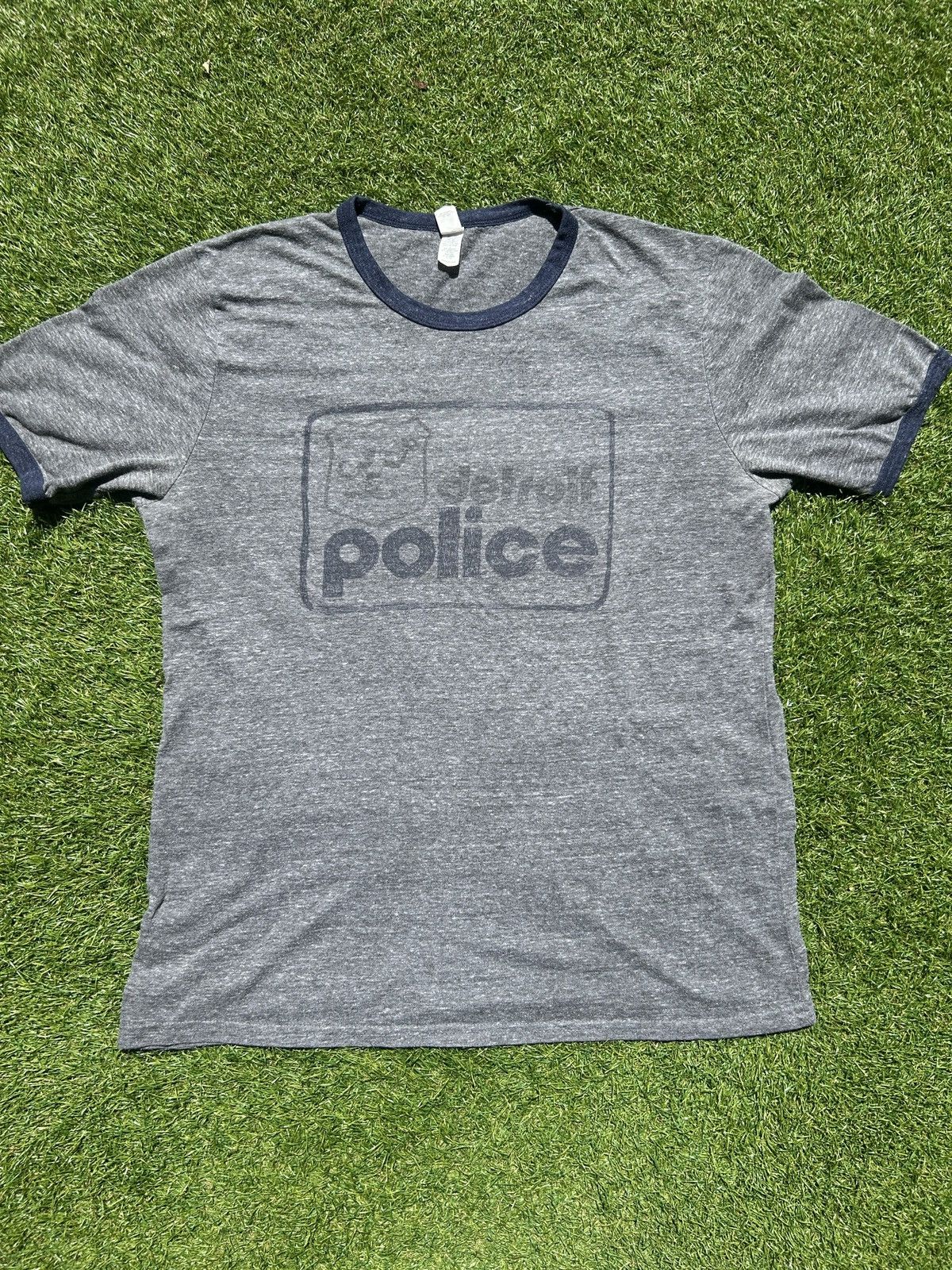 Vintage Vintage 90s Detroit Police Ringer T-Shirt Size US L / EU 52-54 / 3 - 2 Thumbnail