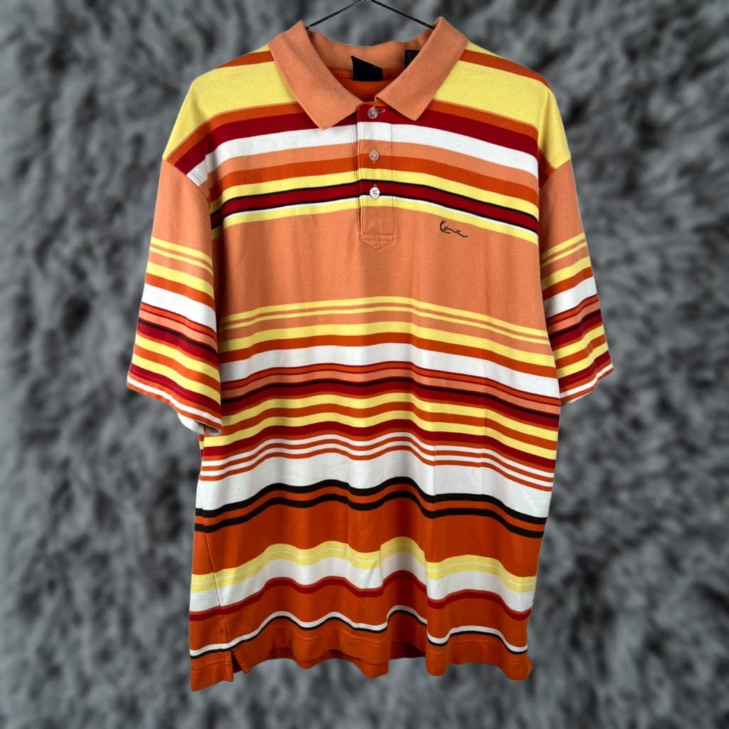 Karl Kani VINTAGE Karl Kani Gold Striped Polo Shirt XL Men’s Orange Polo Short Sleeve Hip Hop Shirt VTG Mens XL Size US XL / EU 56 / 4 - 1 Thumbnail