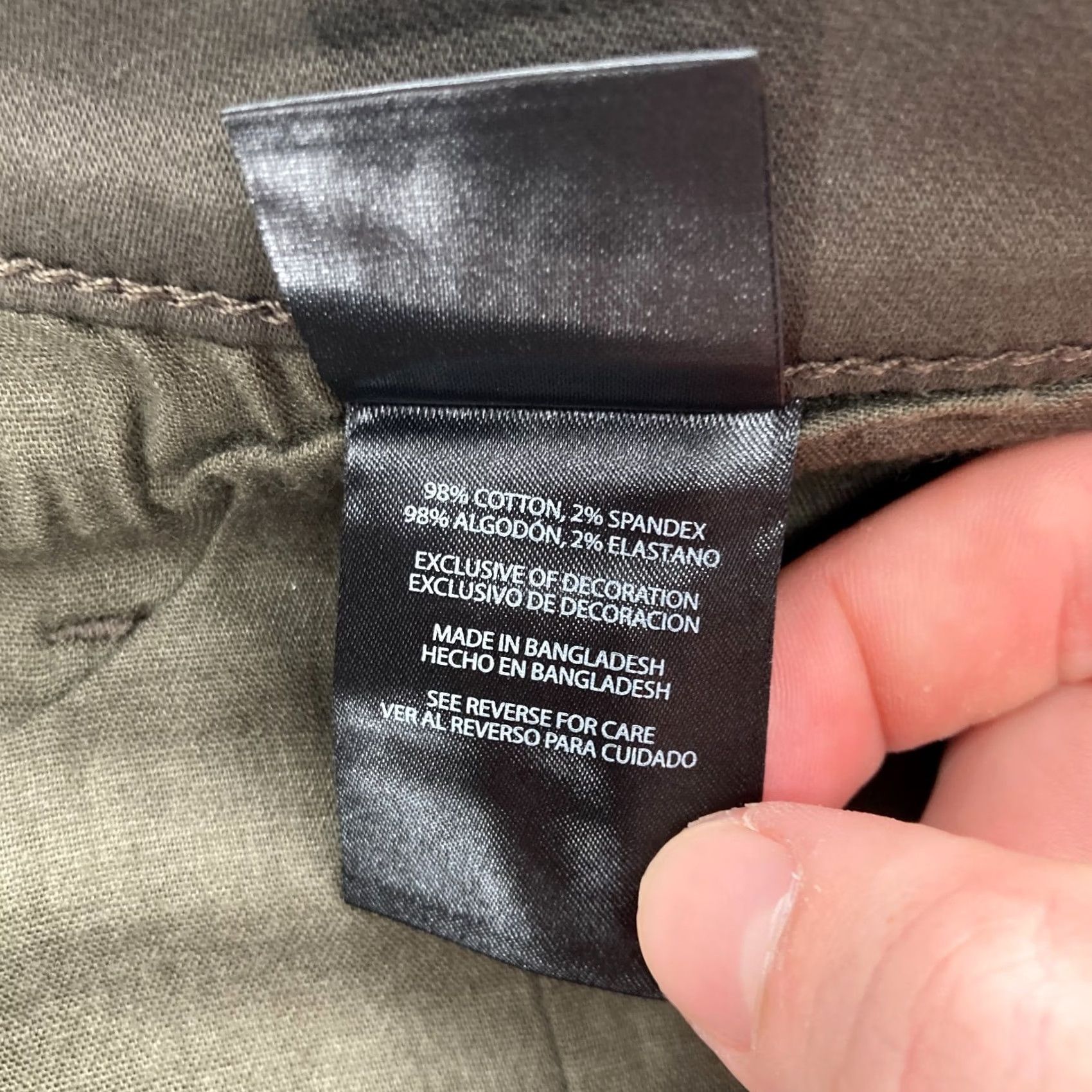 Express Express Pants Mens 40x32 Slim Straight Leg Olive Green 5-Pocket Chino Stretch Preppy Size US 40 / EU 56 - 6 Thumbnail
