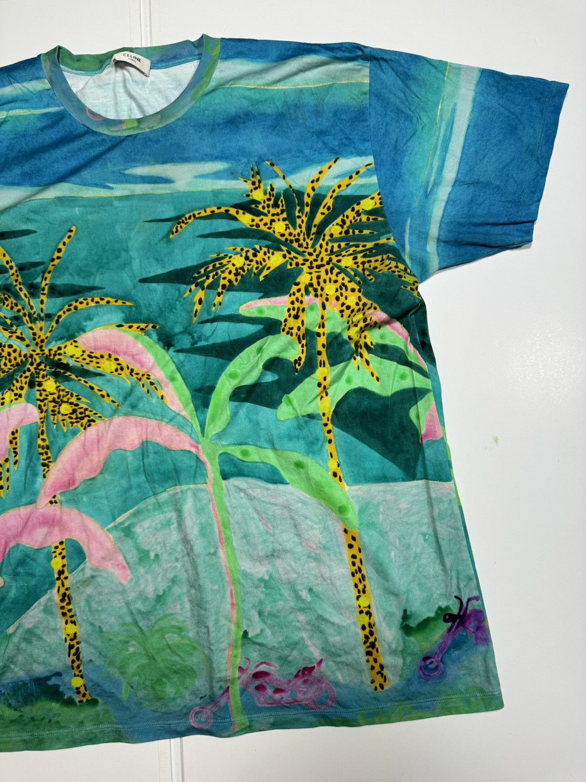 Celine × Hedi Slimane Celine x Hedi Slimane x Tyson Reeder Palm Tree T-Shirt Size US XXL / EU 58 / 5 - 5 Thumbnail