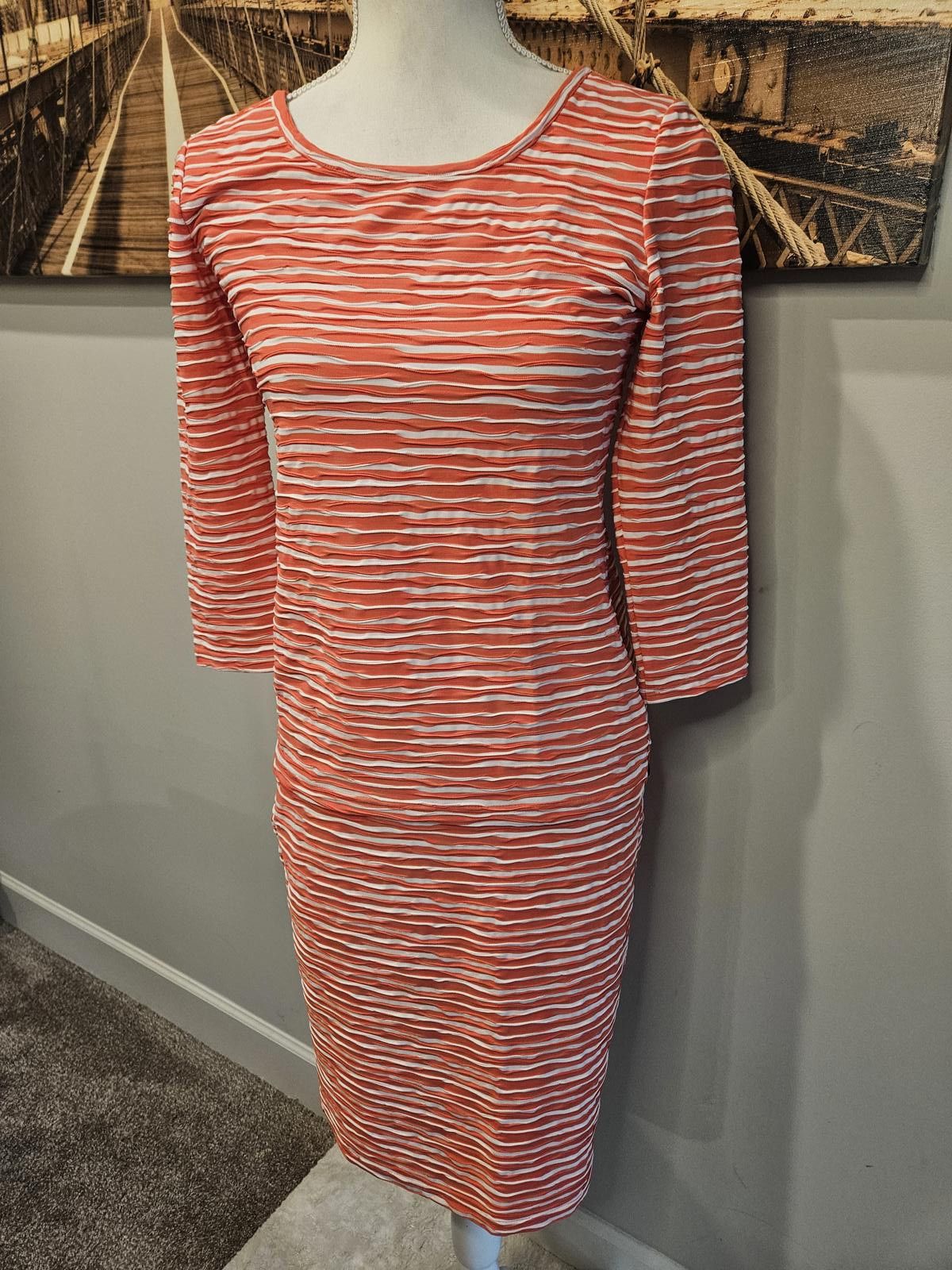 Nwt Doncaster 2 Piece Orange Textured Skirt Set #265