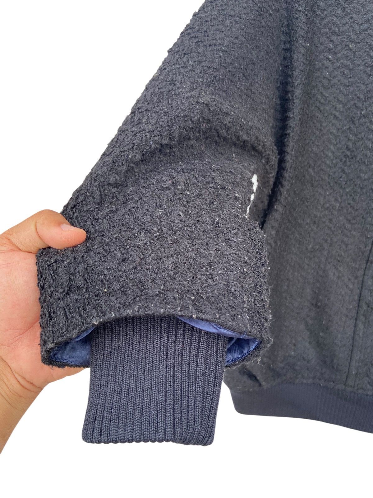 Issey Miyake Mercibeaucoup Black Textured Knit Shawl Collar Jacket Size US M / EU 48-50 / 2 - 8 Thumbnail