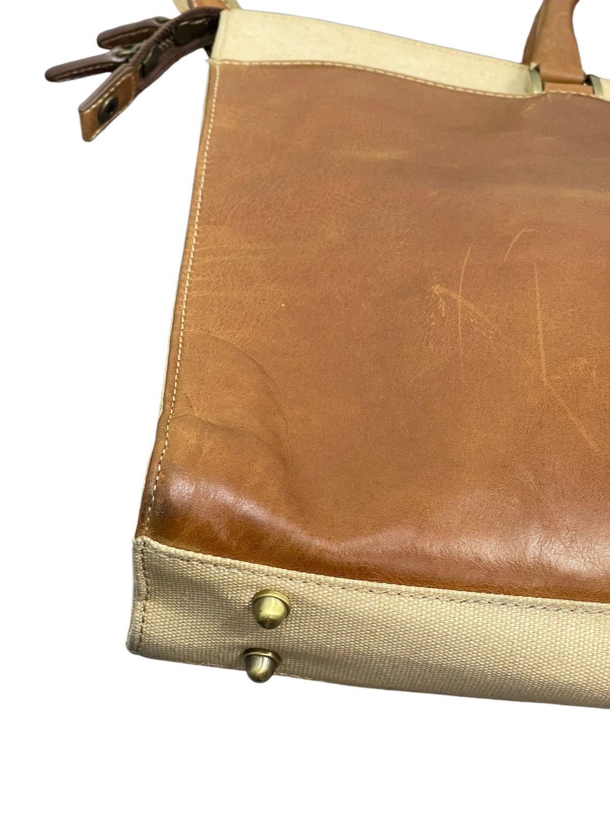 Leather Leather Cotton Canvas Apiana Office Bag 9🟩 Size ONE SIZE - 4 Thumbnail