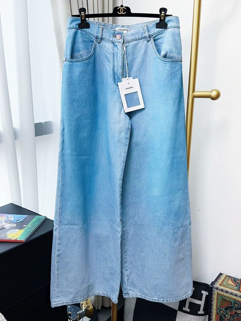 Chanel Chanel 24C blue gradient wide-leg jeans Size 26" / US 2 / IT 38 - 1 Thumbnail