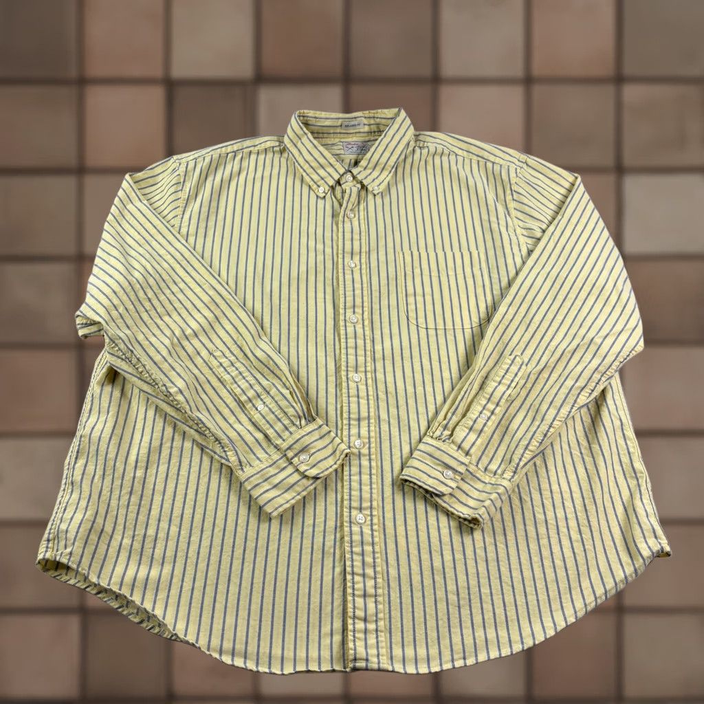 J.Crew J.CREW Shirt Mens 2XL Yellow Striped Oxford Button-Up Relaxed Preppy Size US XXL / EU 58 / 5 - 1 Thumbnail