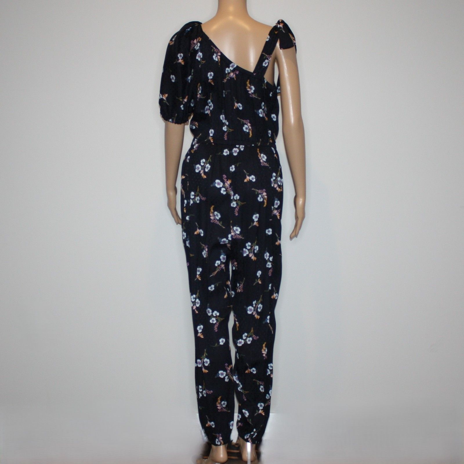Rebecca Taylor One Shoulder Natalie Silk Jumpsuit in Navy NWT $495 Size 28" / US 6 / IT 42 - 6 Thumbnail