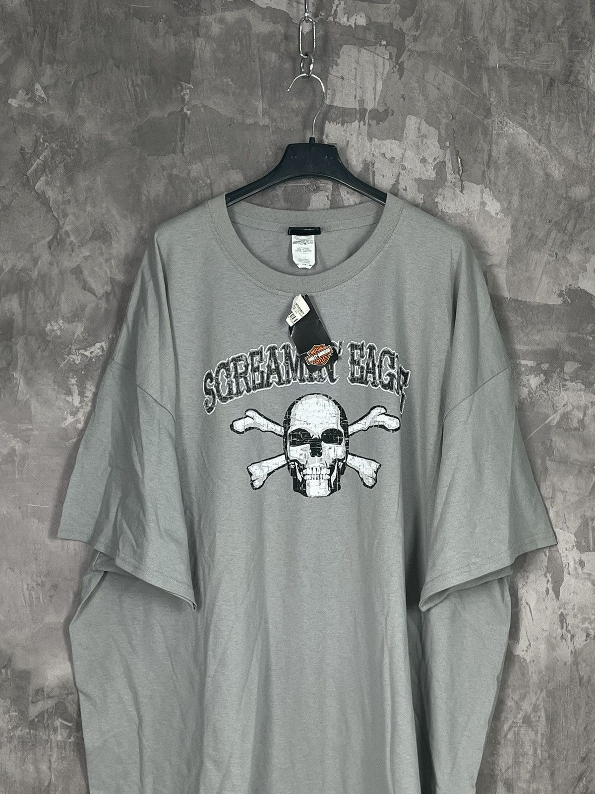 Band Tees × Harley Davidson × Vintage Vintage Harley Davidson Y2K Skull New T shirt Size US XXL / EU 58 / 5 - 2 Thumbnail