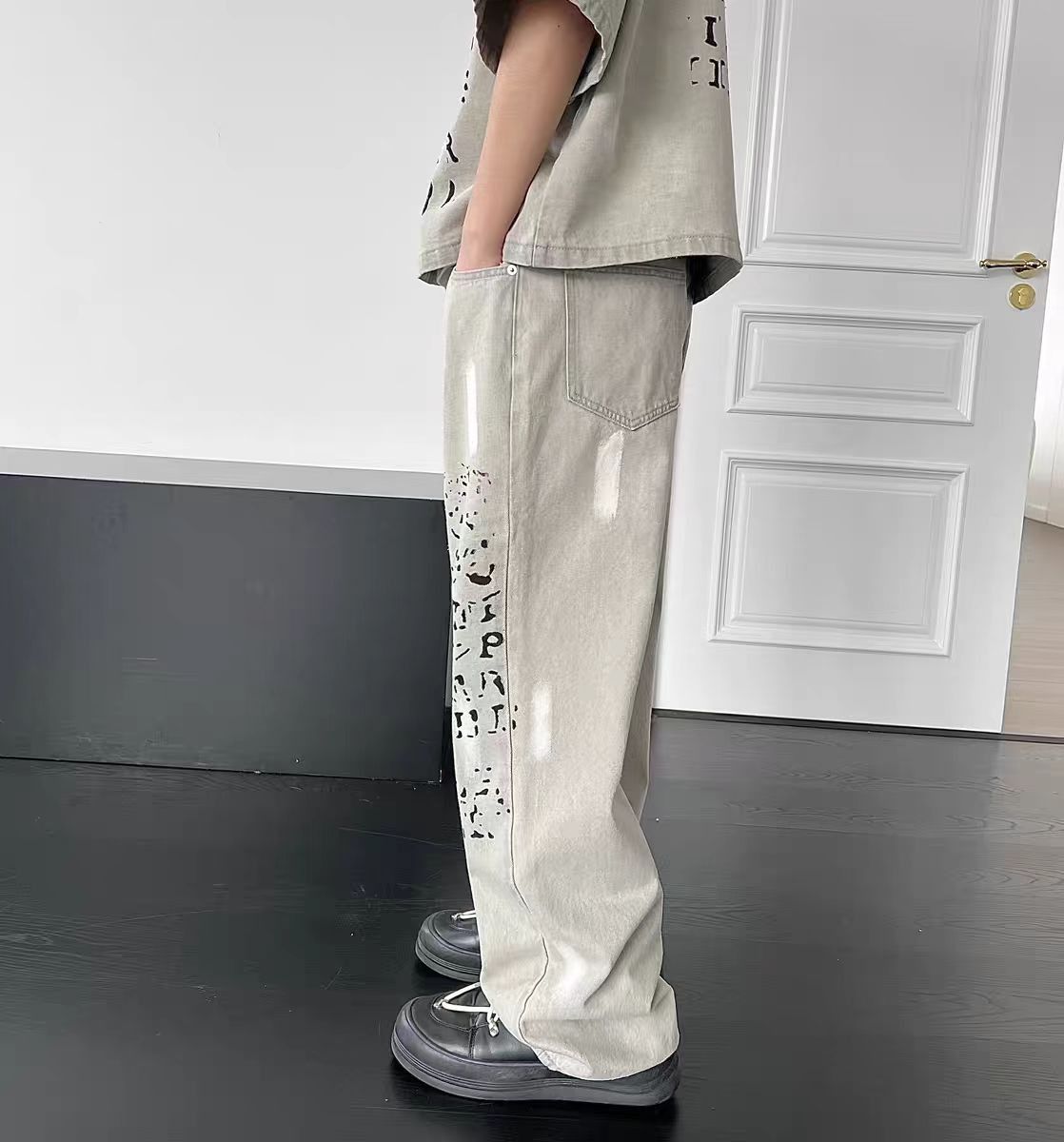 Japanese Brand × Jean Washed and printed design casual jeans Size US 32 / EU 48 - 2 Thumbnail