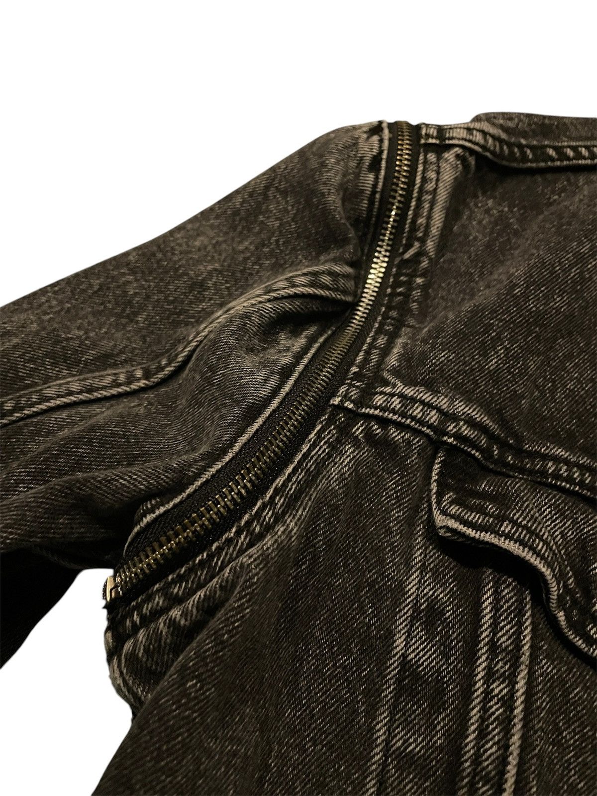 Levi's Vintage Clothing Levi's Black Convertible Zip-Sleeve Denim Trucker Jacket Size US M / EU 48-50 / 2 - 8 Thumbnail