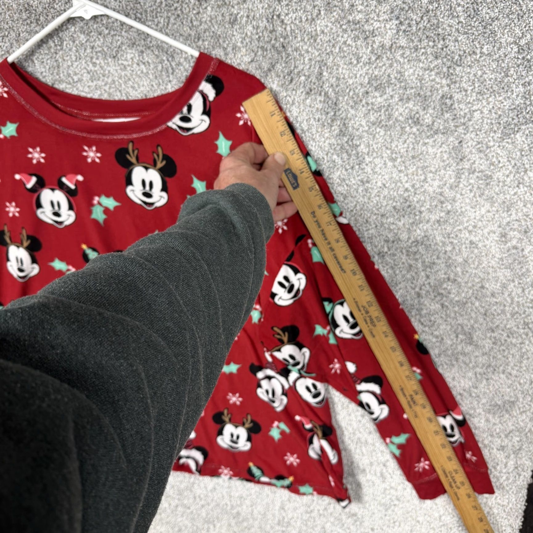 Disney VINTAGE Disney Mickey Mouse Pajama Set Womens 3X Red Fleece Christmas Holiday Sleepwear Size ONE SIZE - 4 Thumbnail