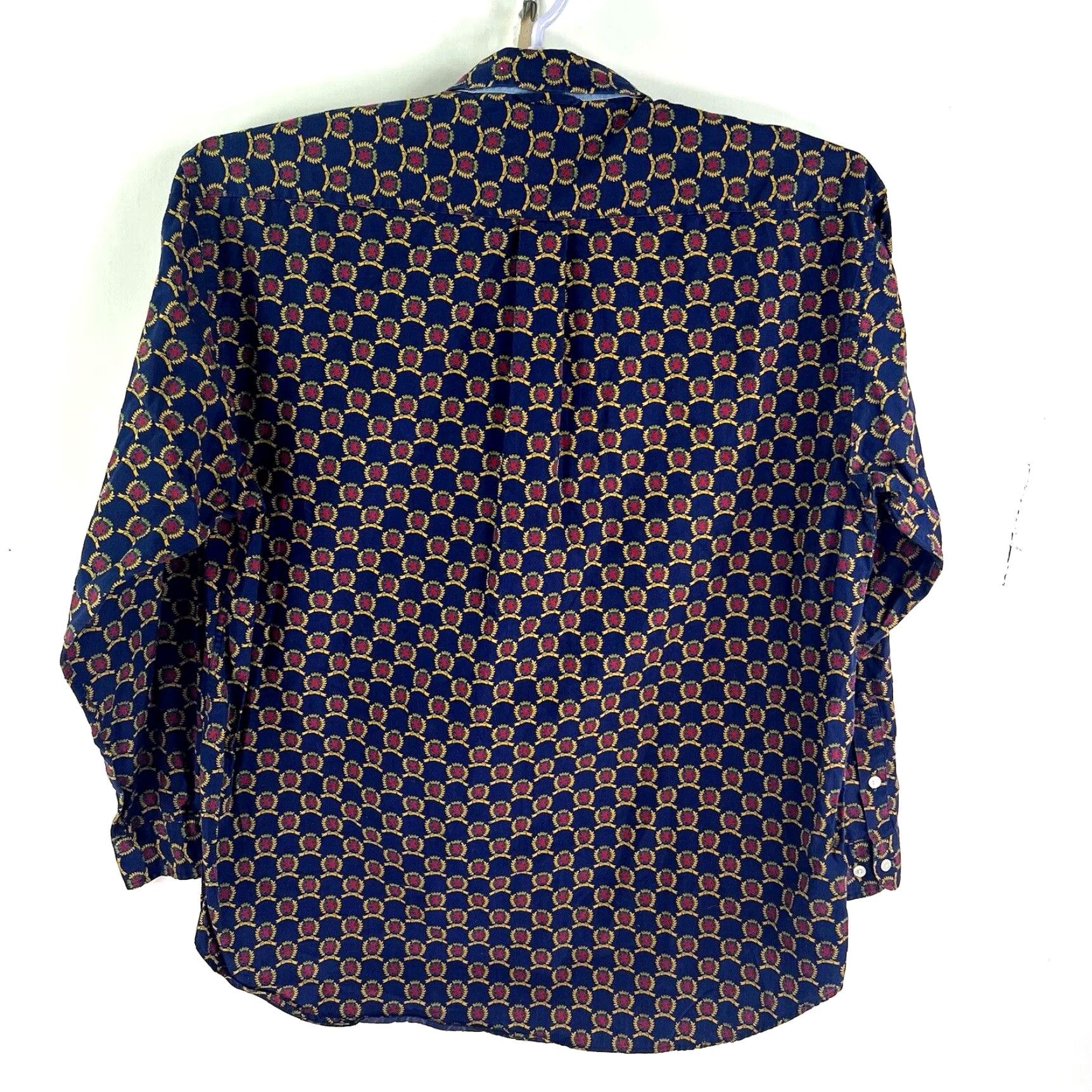 Tommy Hilfiger VINTAGE Tommy Hilfiger Men's Button-Down Shirt XL Blue Geometric Pattern Long Sleeve Casual Business Size US XL / EU 56 / 4 - 7 Thumbnail