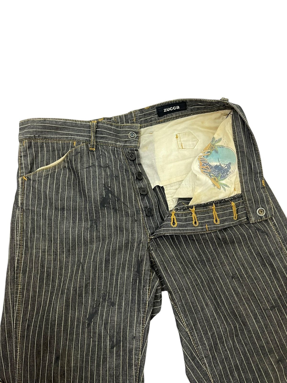 Zucca Thin Denim Zucca Striped Painter Relax Pant 2🟦2 Size US 31 - 13 Thumbnail