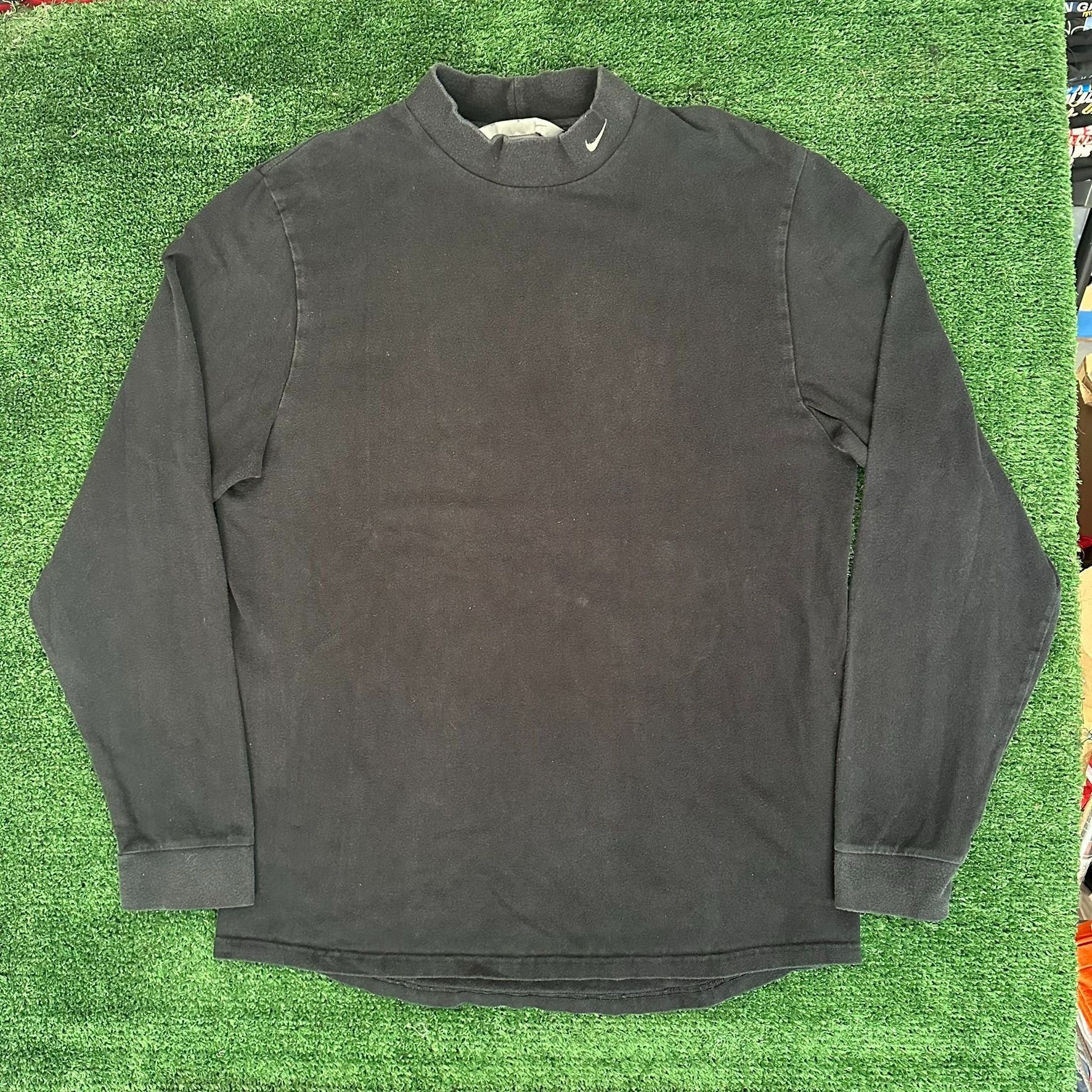 Nike Vintage Y2K Nike Swoosh Mock Neck T-Shirt Long Sleeve Black Size US M / EU 48-50 / 2 - 1 Thumbnail