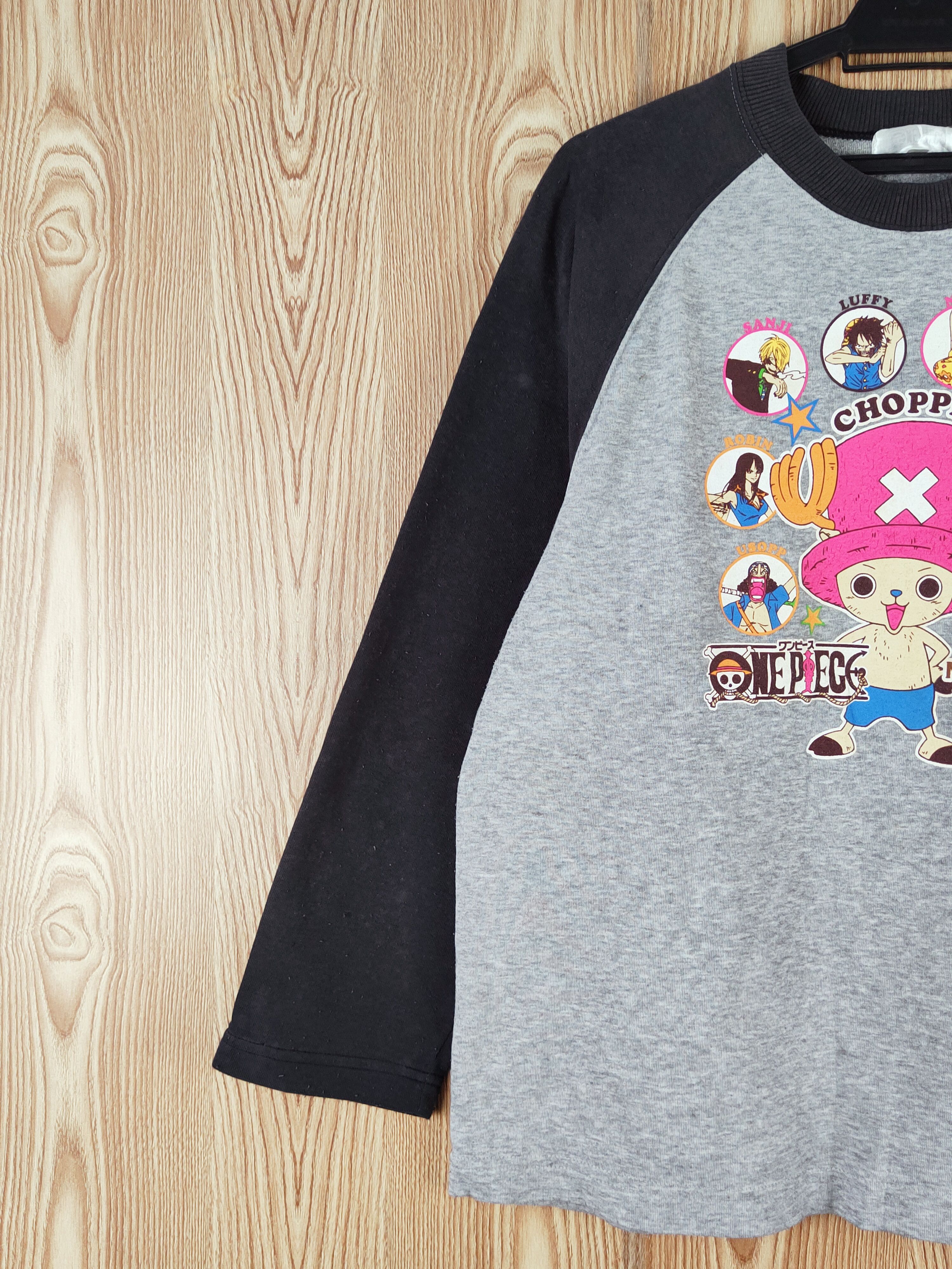 Anime × One Piece × Vintage One Piece Gray Black Long Sleeve T-shirts #W054 Size US M / EU 48-50 / 2 - 4 Thumbnail