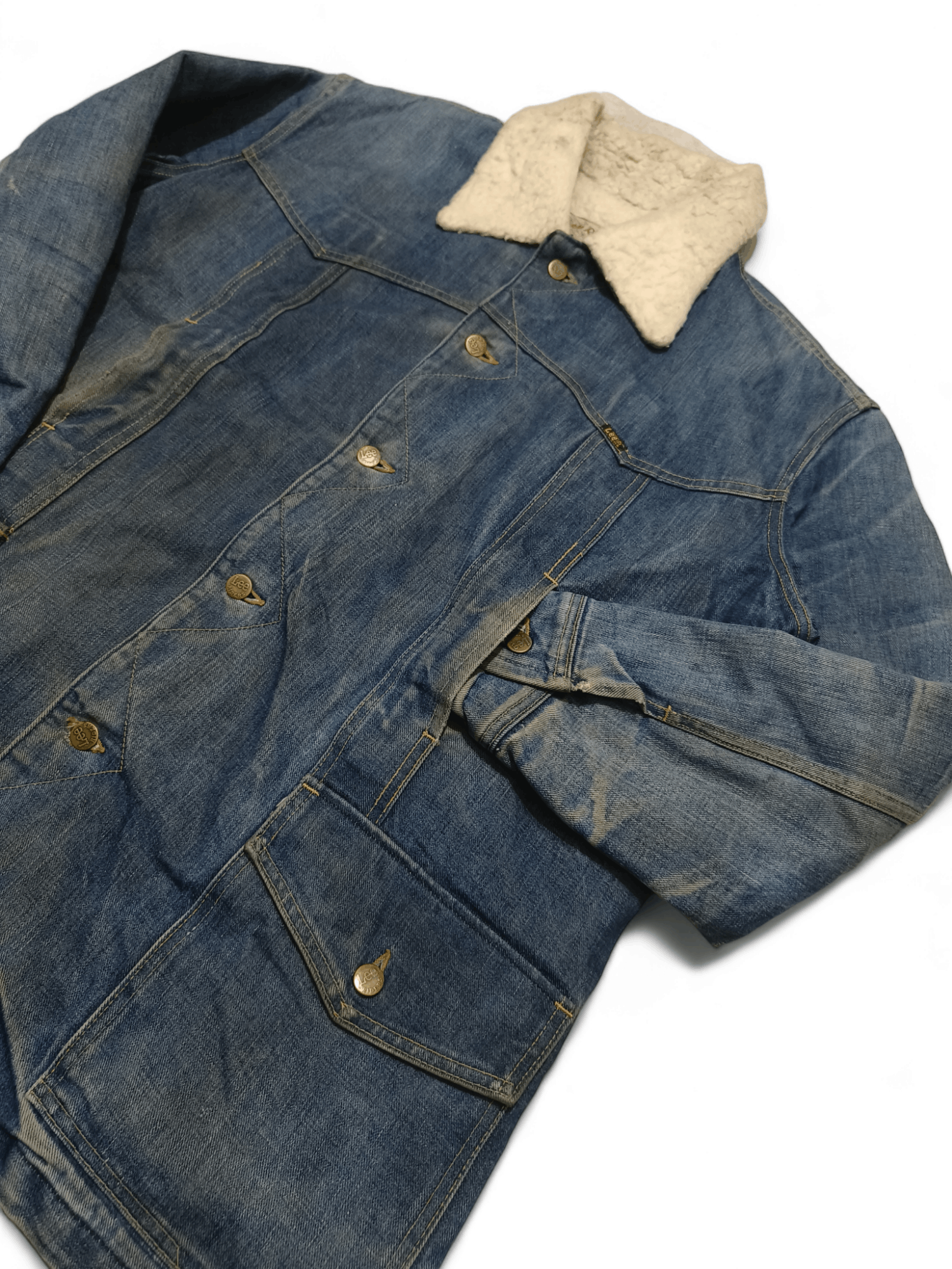 Lee Vintage 70s Lee Storm Rider Made in USA Denim Chore Jacket Size US L / EU 52-54 / 3 - 7 Thumbnail