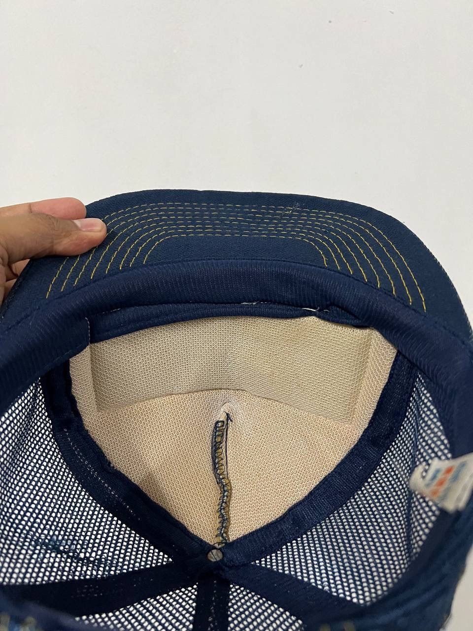 Japanese Brand The Go Team Denim Fade Trucker Hat Size ONE SIZE - 7 Thumbnail