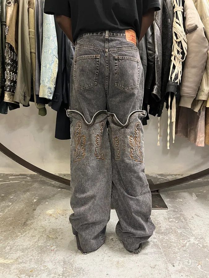 Y/Project SS2024 Y/Project Maxi Cavalier Denim Grey Astro Pants Size US 30 / EU 46 - 4 Thumbnail