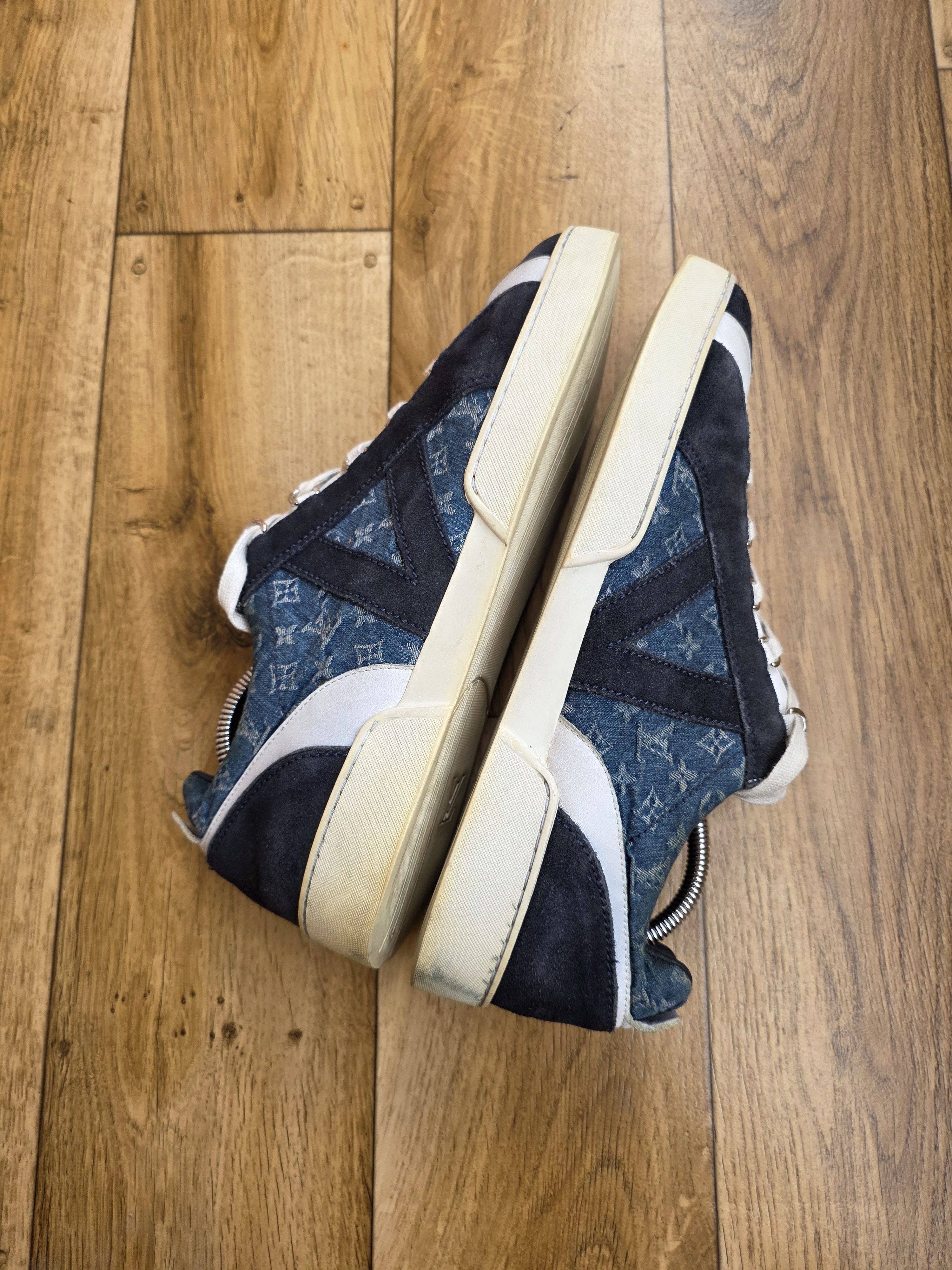 Louis Vuitton Louis Vuitton Blue Monogram Denim and Suede Sneakers Size US 11 / EU 44 - 7 Thumbnail