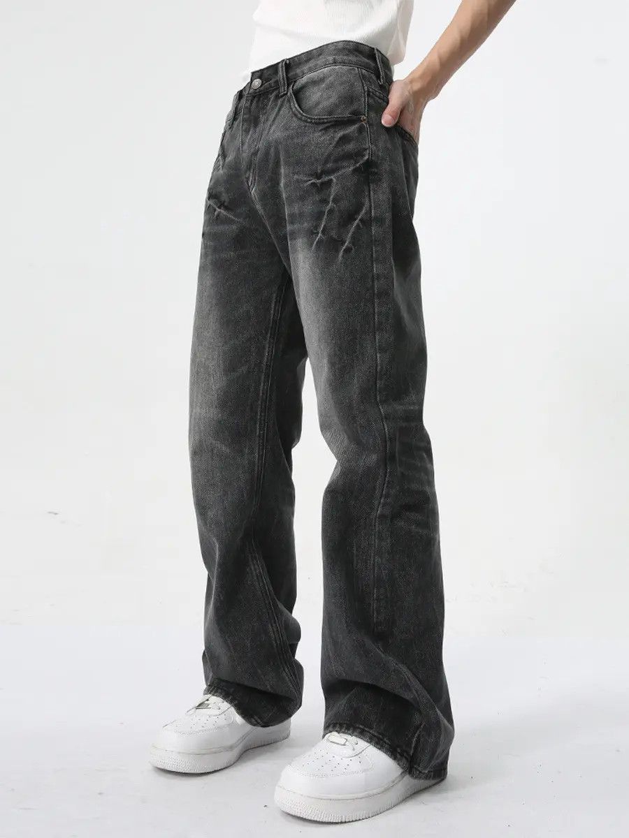 Japanese Brand Retro wide leg slightly flared lightning jeans Size US 32 / EU 48 - 4 Thumbnail