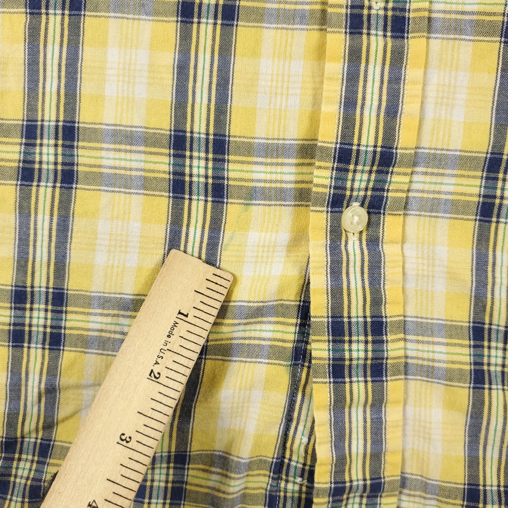 Tommy Hilfiger Tommy Hilfiger Shirt Mens Large Yellow Plaid Casual Button-Up Short Sleeve Size US L / EU 52-54 / 3 - 3 Thumbnail