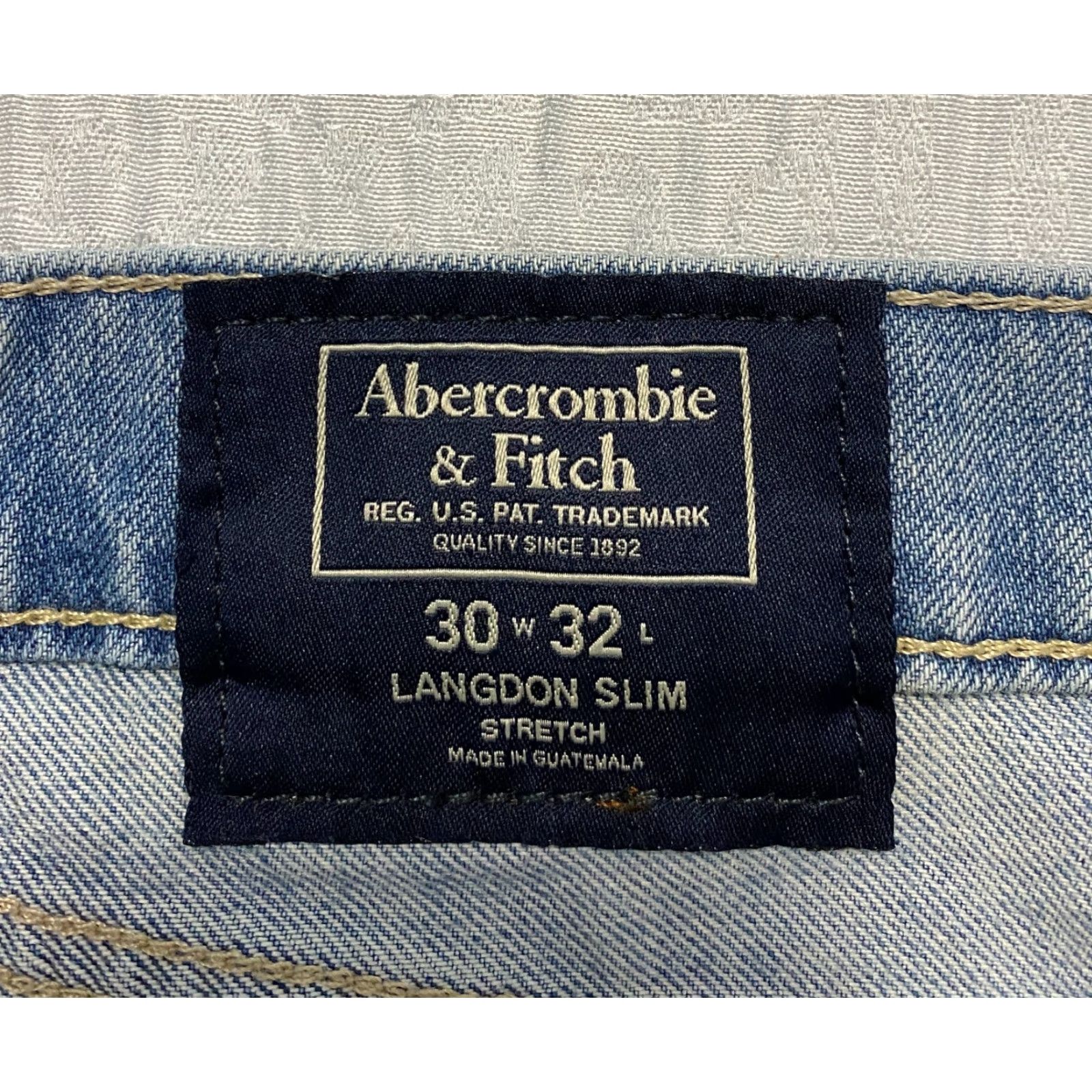 Abercrombie & Fitch Abercrombie & Fitch Langdon Slim Distressed Jeans 30x32 Men Blue Light Denim 5-Pocket Stretch Slim Straight Size US 30 / EU 46 - 4 Thumbnail