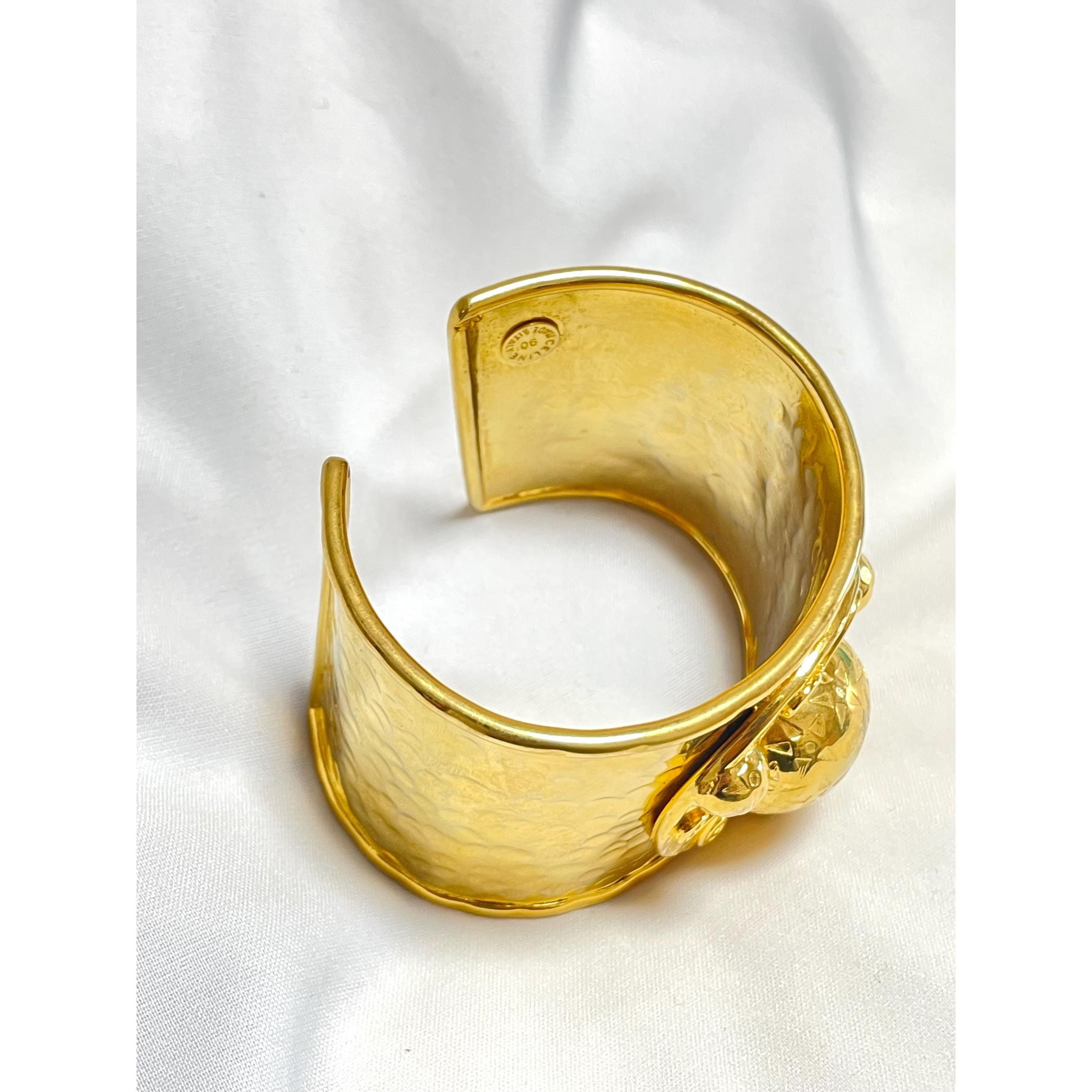 Celine Vintage Celine thick cuff link bangle/ bracelet with stars Size ONE SIZE - 8 Thumbnail