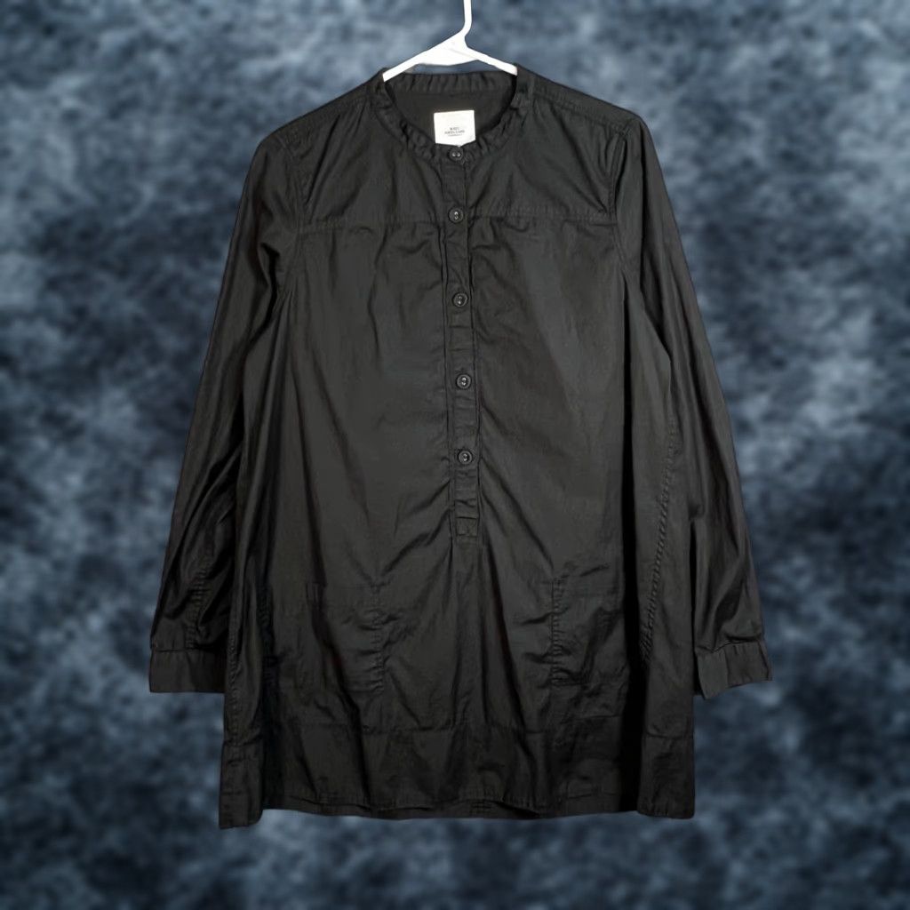 Mads Nørgaard Dress Adult Womens 40 Black Cotton Button-Front Lightweight Shirt