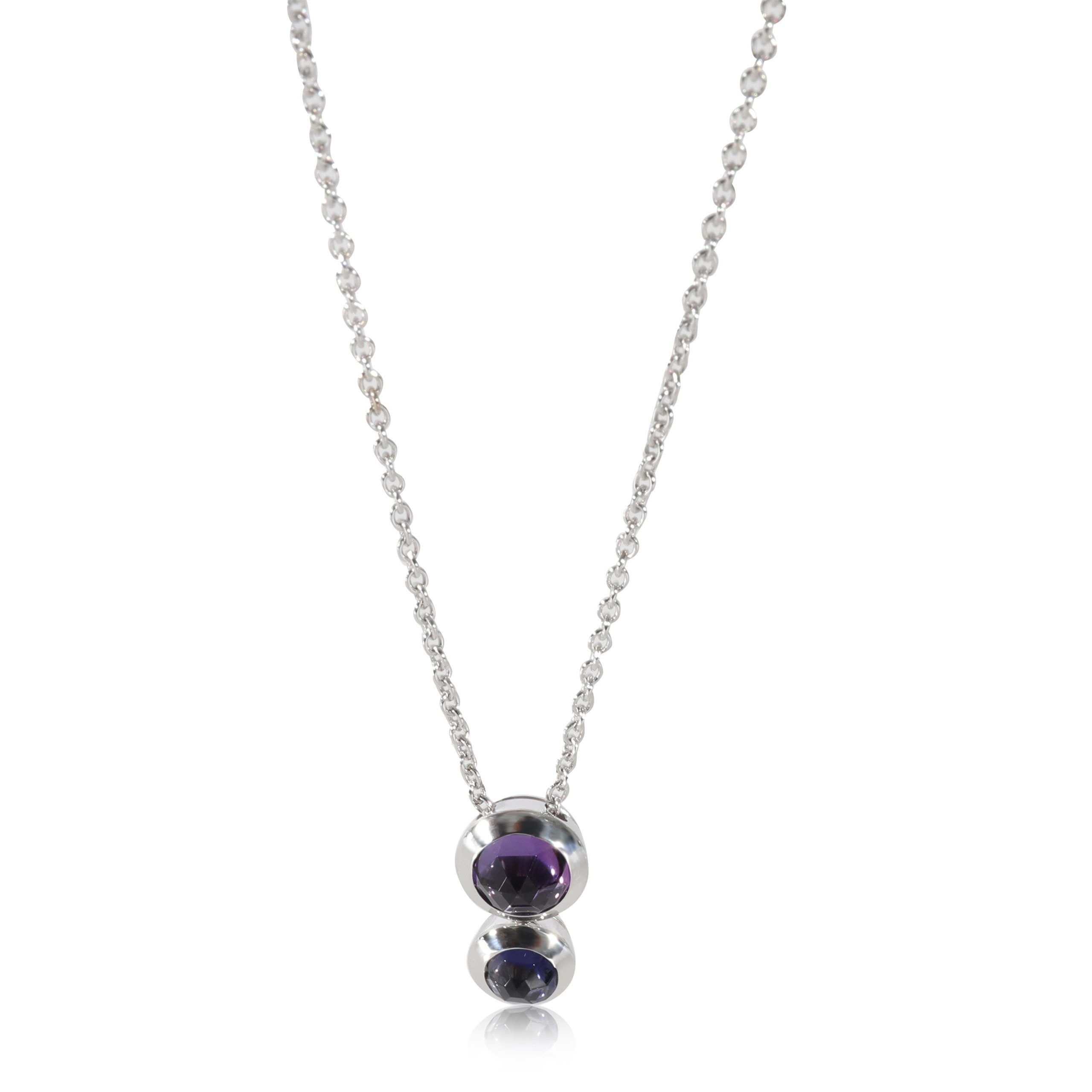image of Tiffany Co Tiffany & Co. Rose Cut Collection Amethyst & Iolite Pendant In 18K White Gold, Women's