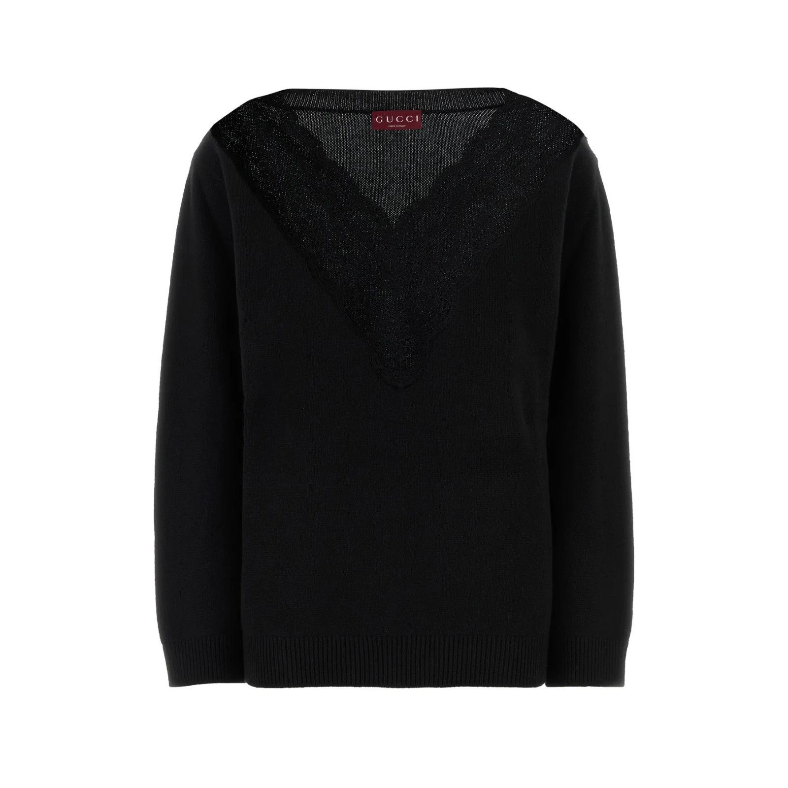 Gucci GUCCI Black Wool Blend Oversize Sweater New & Authentic (Wom Size ONE SIZE - 1 Thumbnail