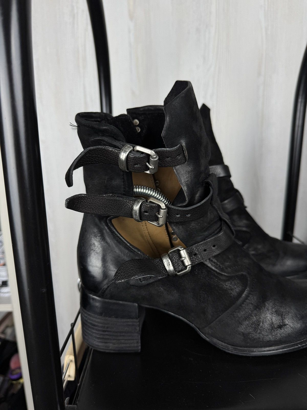 A.S.98 A.S.98 AirStep Women's Leather Ankle Boots Zipper Biker 40 Size US 10 / IT 40 - 2 Thumbnail