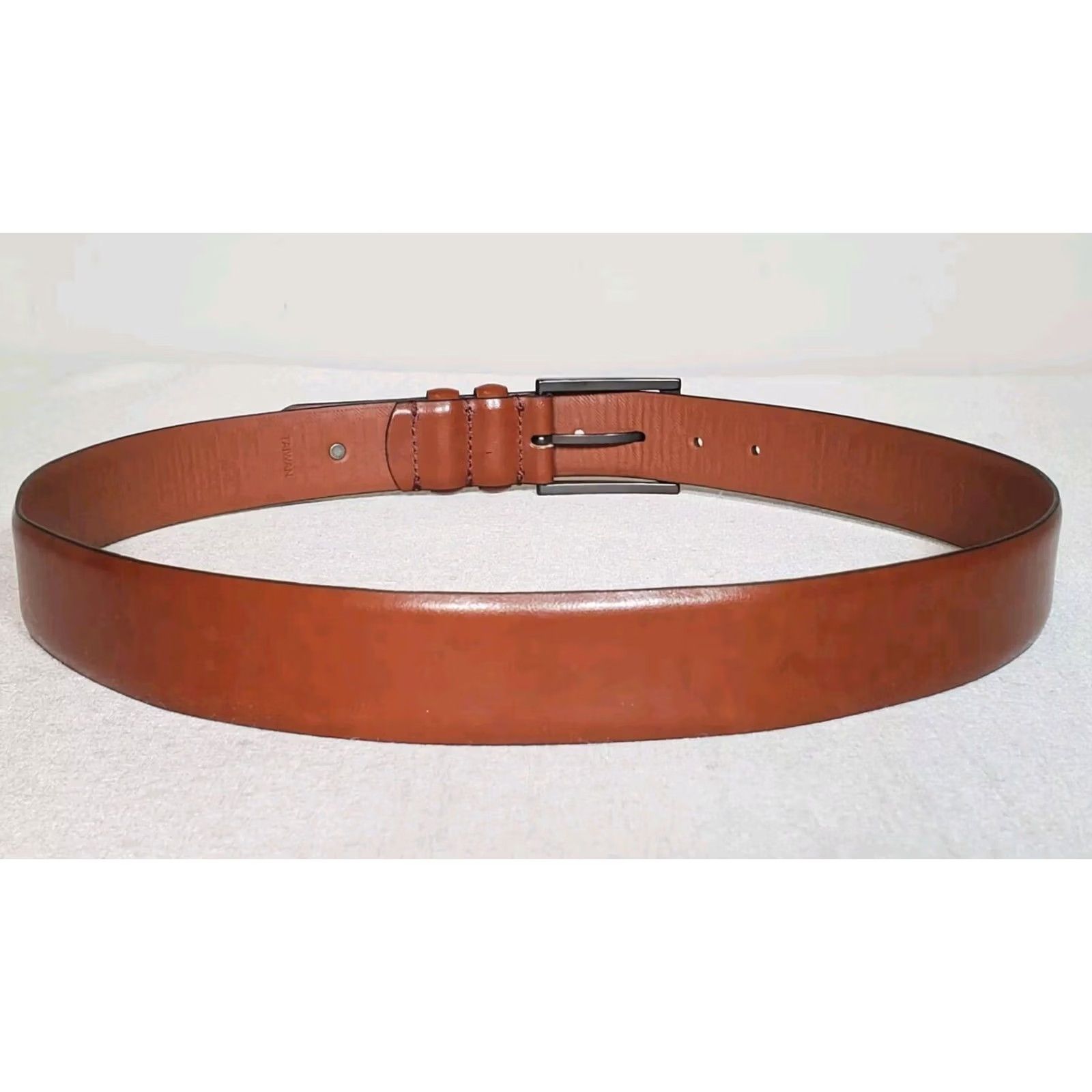 Doublet BOCONI Douglas Italian Leather Dress Belt Cognac Double Keepers Men Size 36 Size 36 - 3 Thumbnail