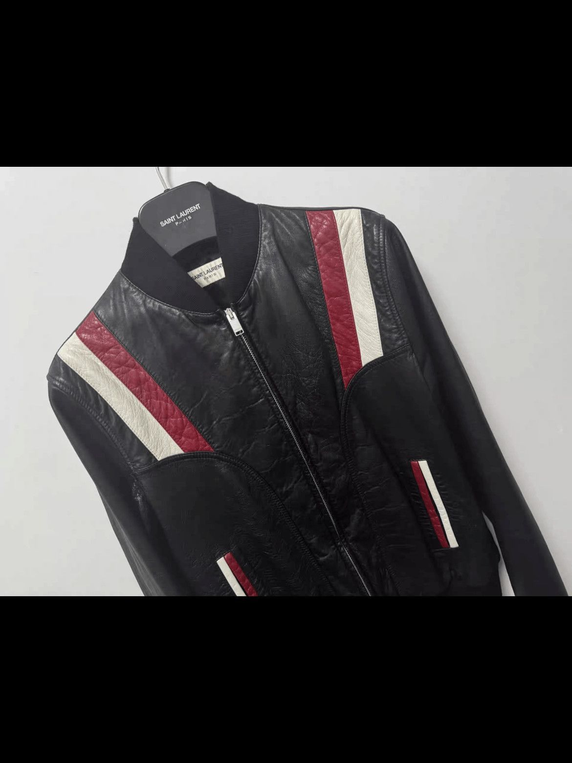 Saint Laurent Paris Sz 46 Saint Laurent Paris by Hedi 16AW Leather Racer Jacket Size US S / EU 44-46 / 1 - 4 Thumbnail