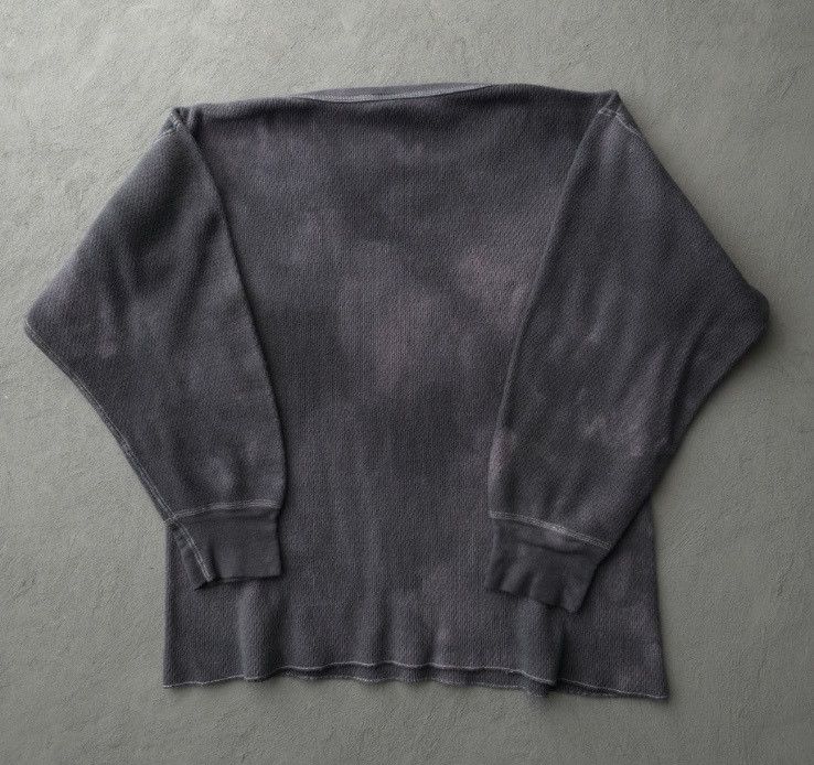 Hanes Vintage 70s Kmart Faded Black Charcoal waffle Thermal Shirt Size US L / EU 52-54 / 3 - 2 Thumbnail