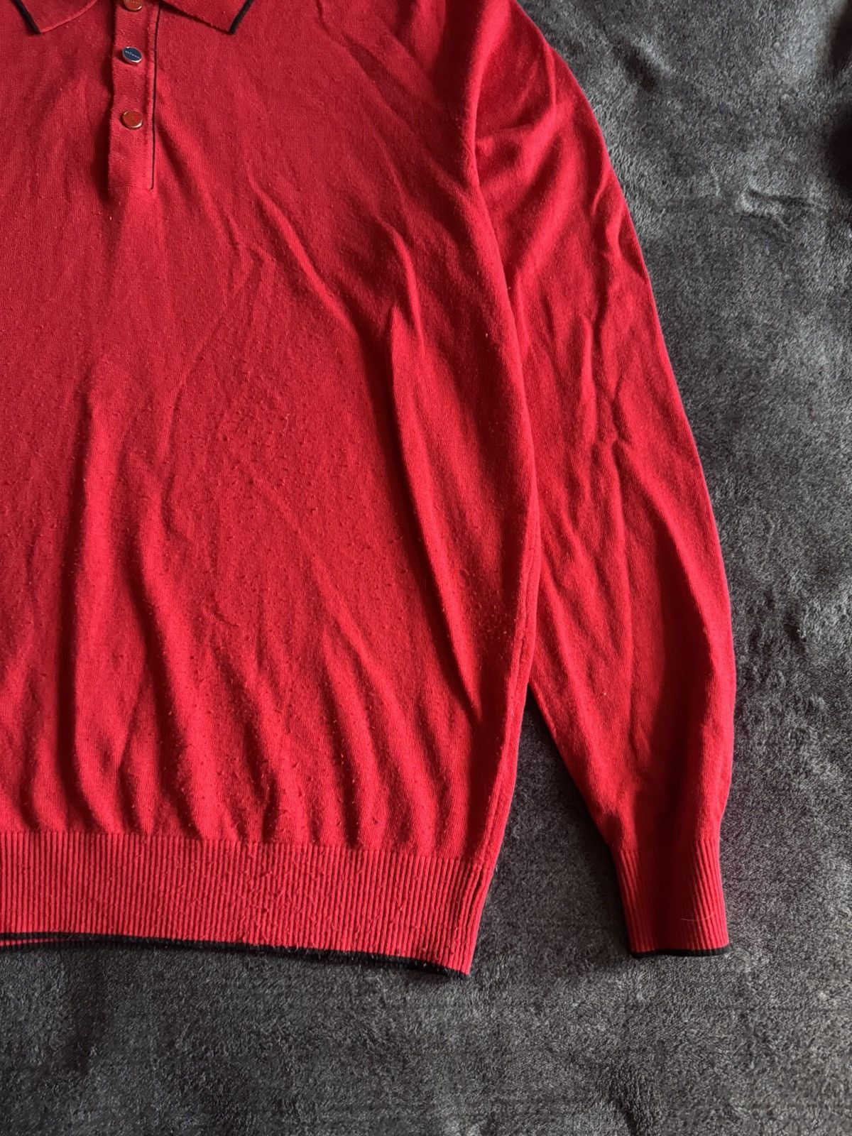 Kiton Kiton mens polo long sleeve wool red Size US XL / EU 56 / 4 - 4 Thumbnail