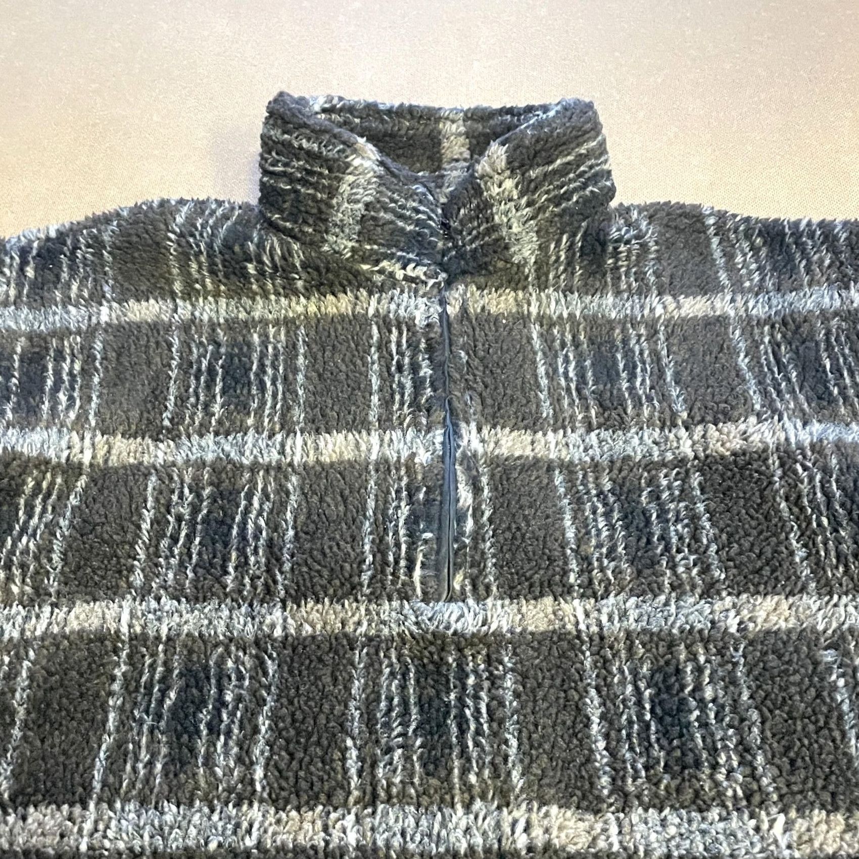 Vintage VINTAGE Black Ice Pullover Sweater Mens XL Gray Plaid Fuzzy Sherpa Fleece Made USA Size US XL / EU 56 / 4 - 4 Thumbnail