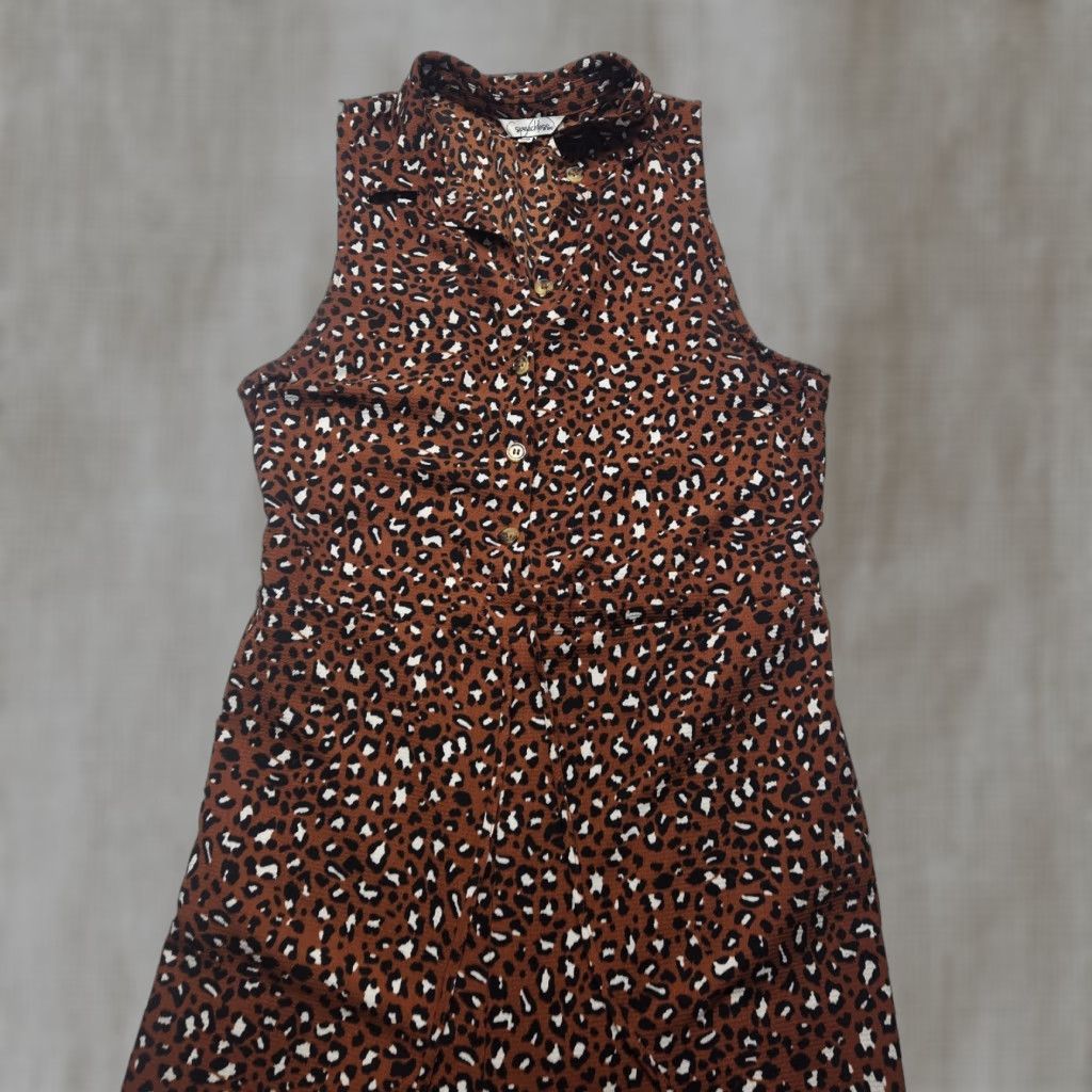 Vintage Speechless Romper Brown Animal Print Top Pants One Piece Adult Women's XL Size XL / US 12-14 / IT 48-50 - 1 Thumbnail