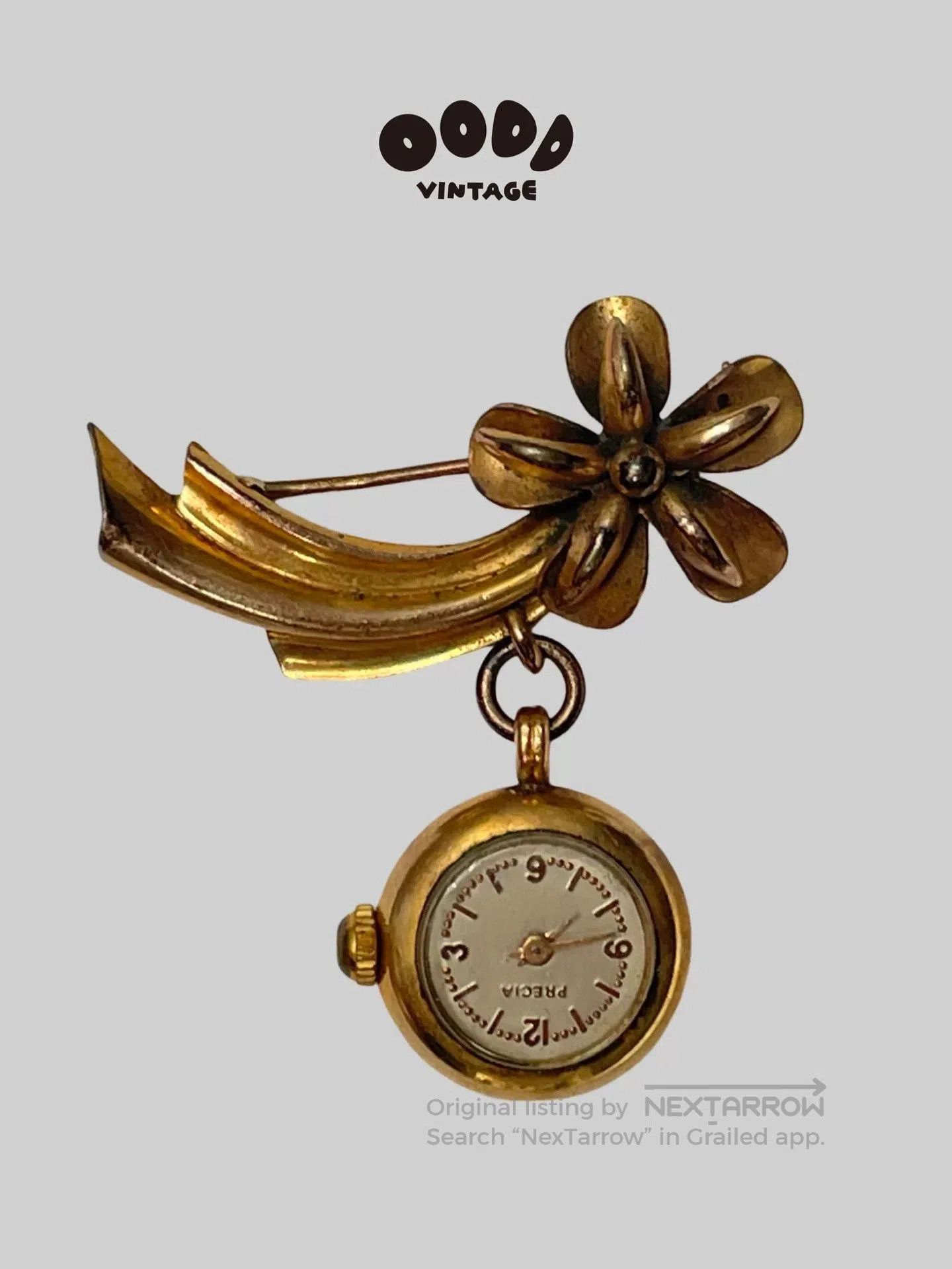 Japanese Brand Vintage Precia Floral Watch Brooch. Size ONE SIZE - 1 Thumbnail