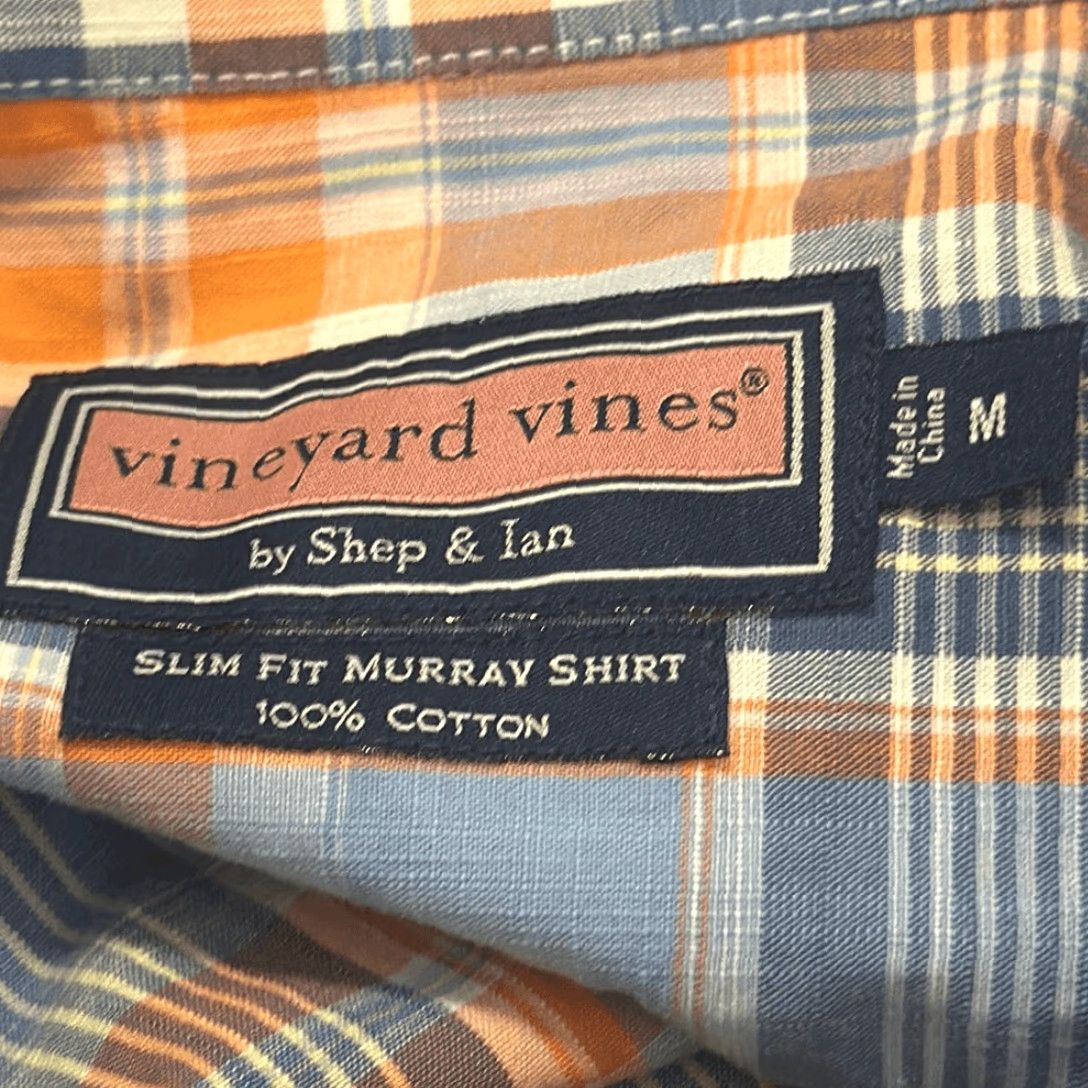 Vineyard Vines Vineyard Vines Murray Shirt Slim Fit 100% Cotton Long Sleeve Blue Plaid Shirt M Mens Button-Up Size US M / EU 48-50 / 2 - 5 Thumbnail