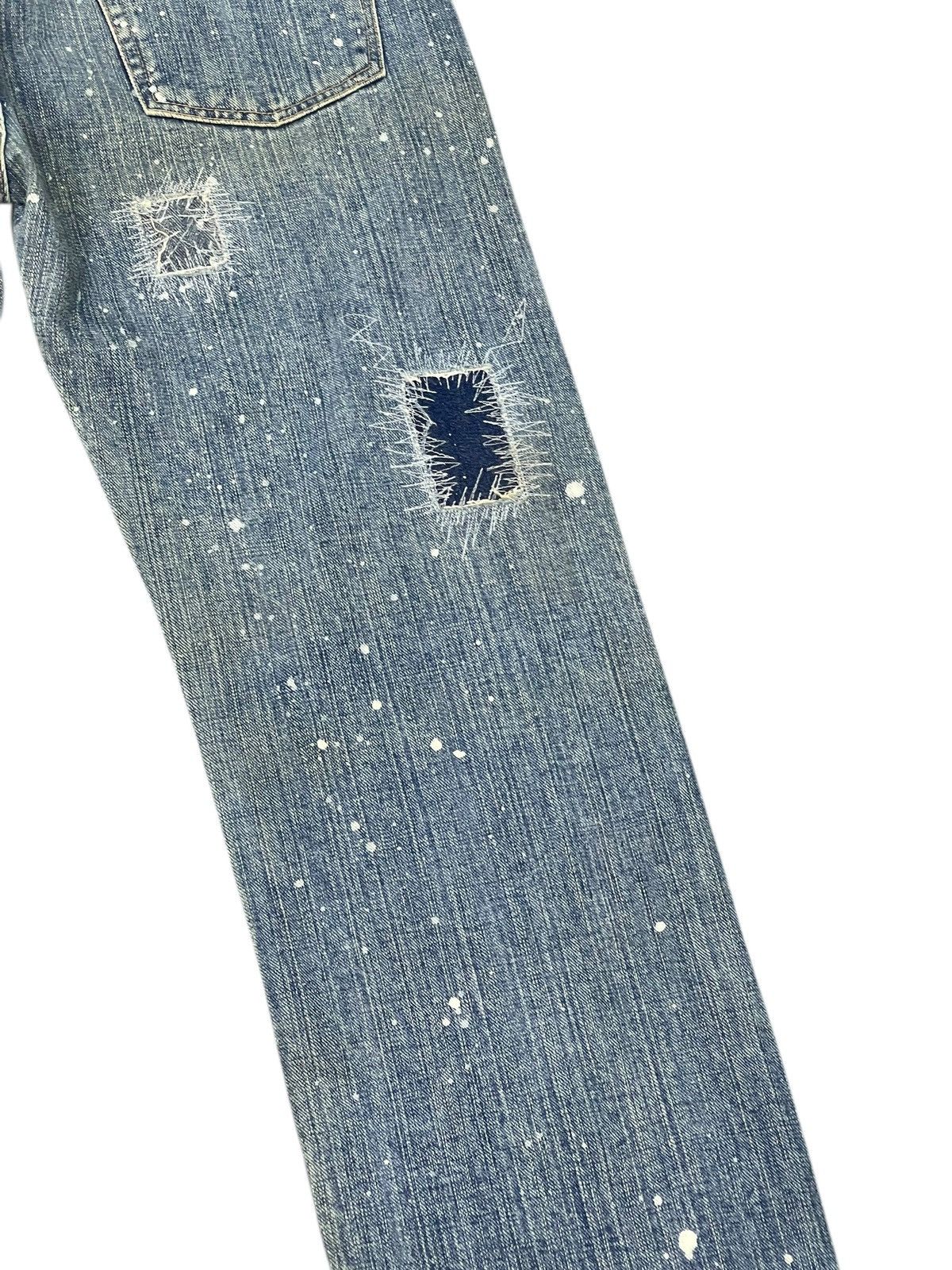 Japanese Brand Patchwork Jeans Global Work Painted Regular 3🟦8 Size US 32 / EU 48 - 13 Thumbnail