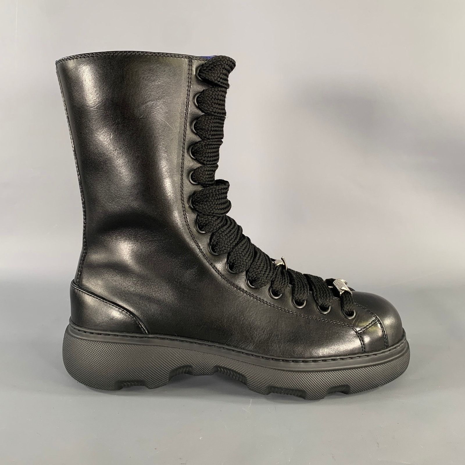 Burberry BURBERRY Size 10 Black Leather Lace Up Boots Size US 10 / EU 43 - 2 Thumbnail